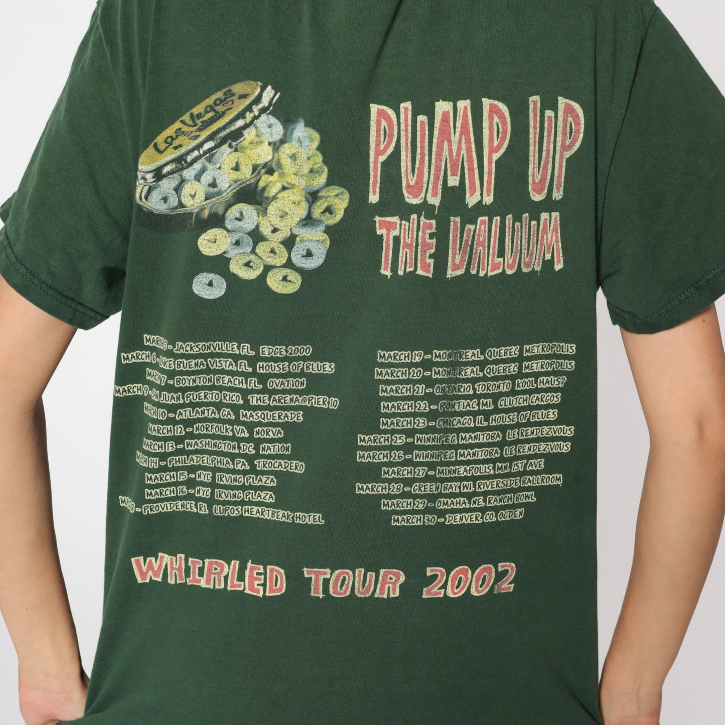 NOFX Pump Up the Valuum Whirled Tour 2002 Concert Tee Green Medium M
