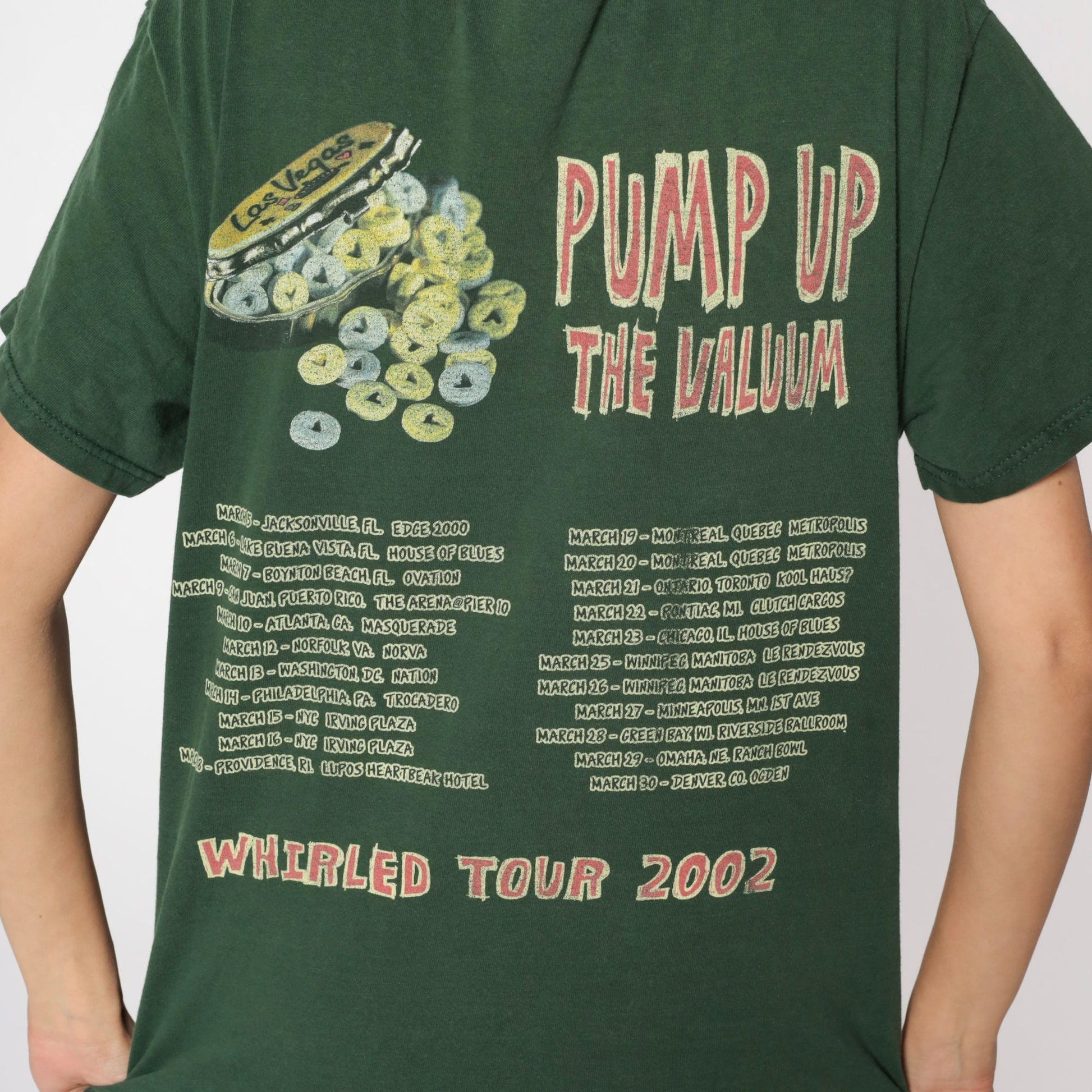NOFX Pump Up the Valuum Whirled Tour 2002 Concert Tee Green Medium M