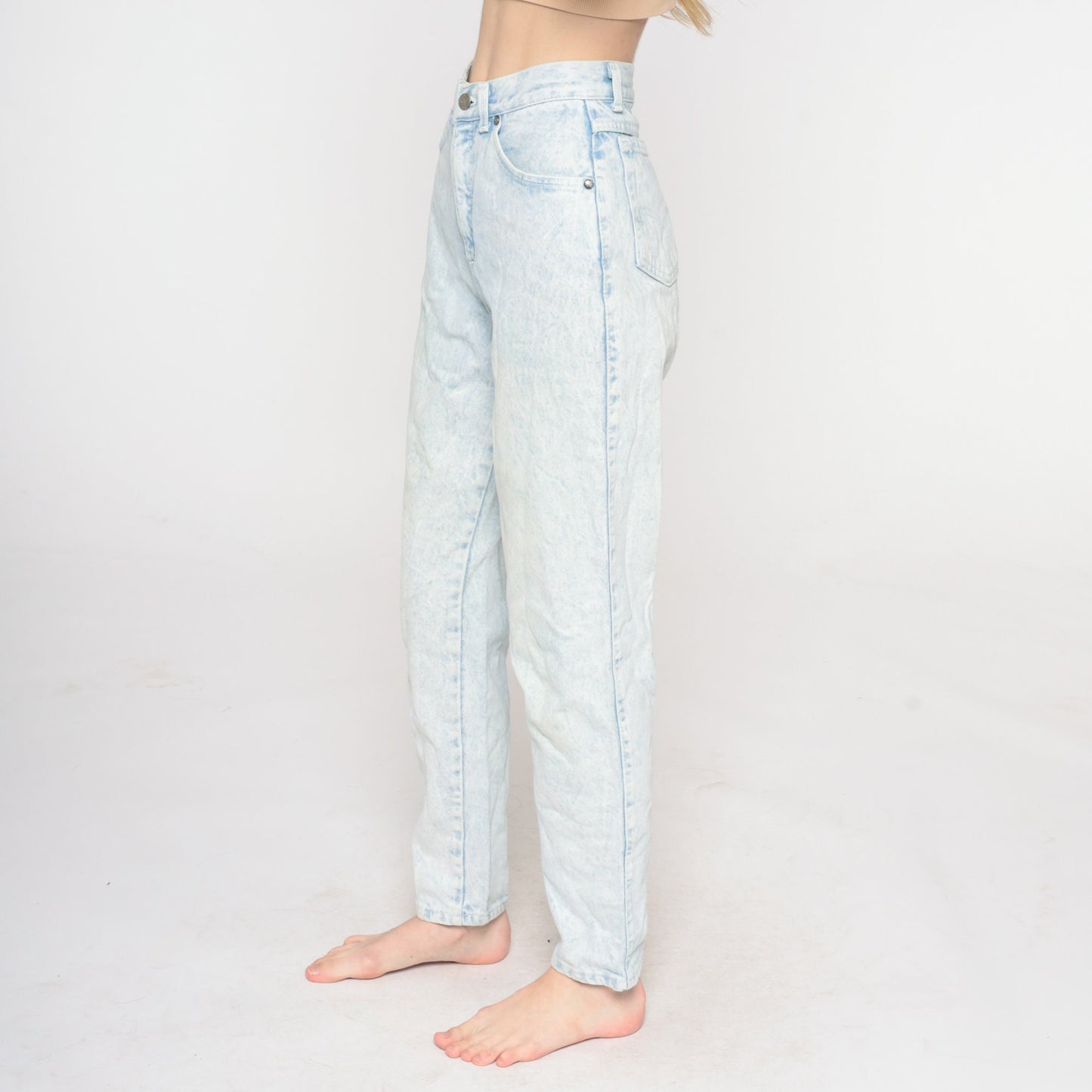 Levi's 900 Acid Wash High-Waisted Tapered Jeans 90s Denim Extra Small