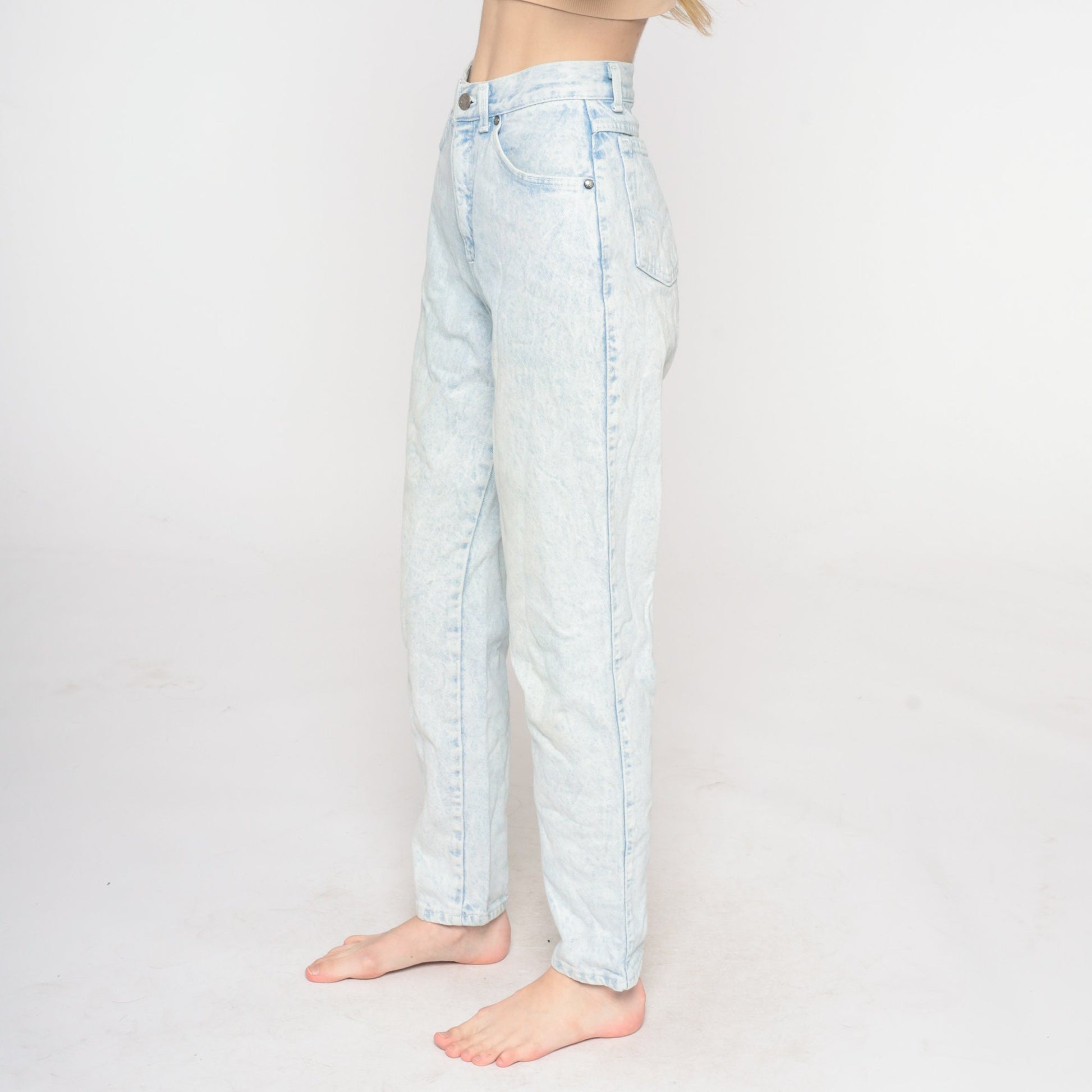 Levi's 900 Acid Wash High-Waisted Tapered Jeans 90s Denim Extra Small