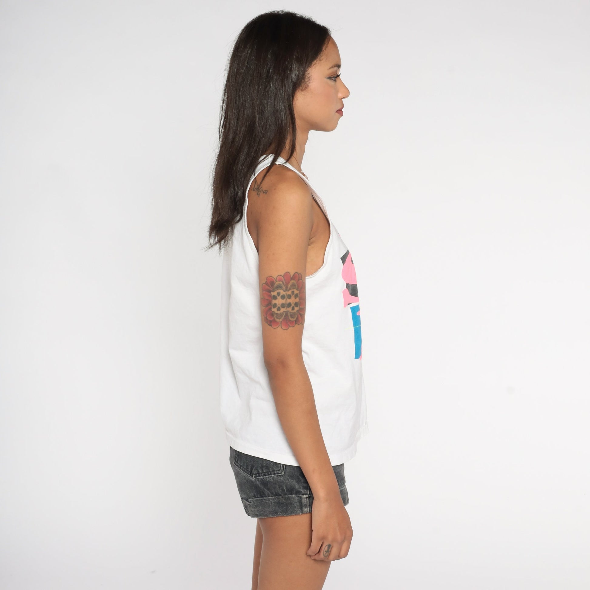 90s Jet Ski Lake Havasu Neon Graphic Tank Top Cotton Medium