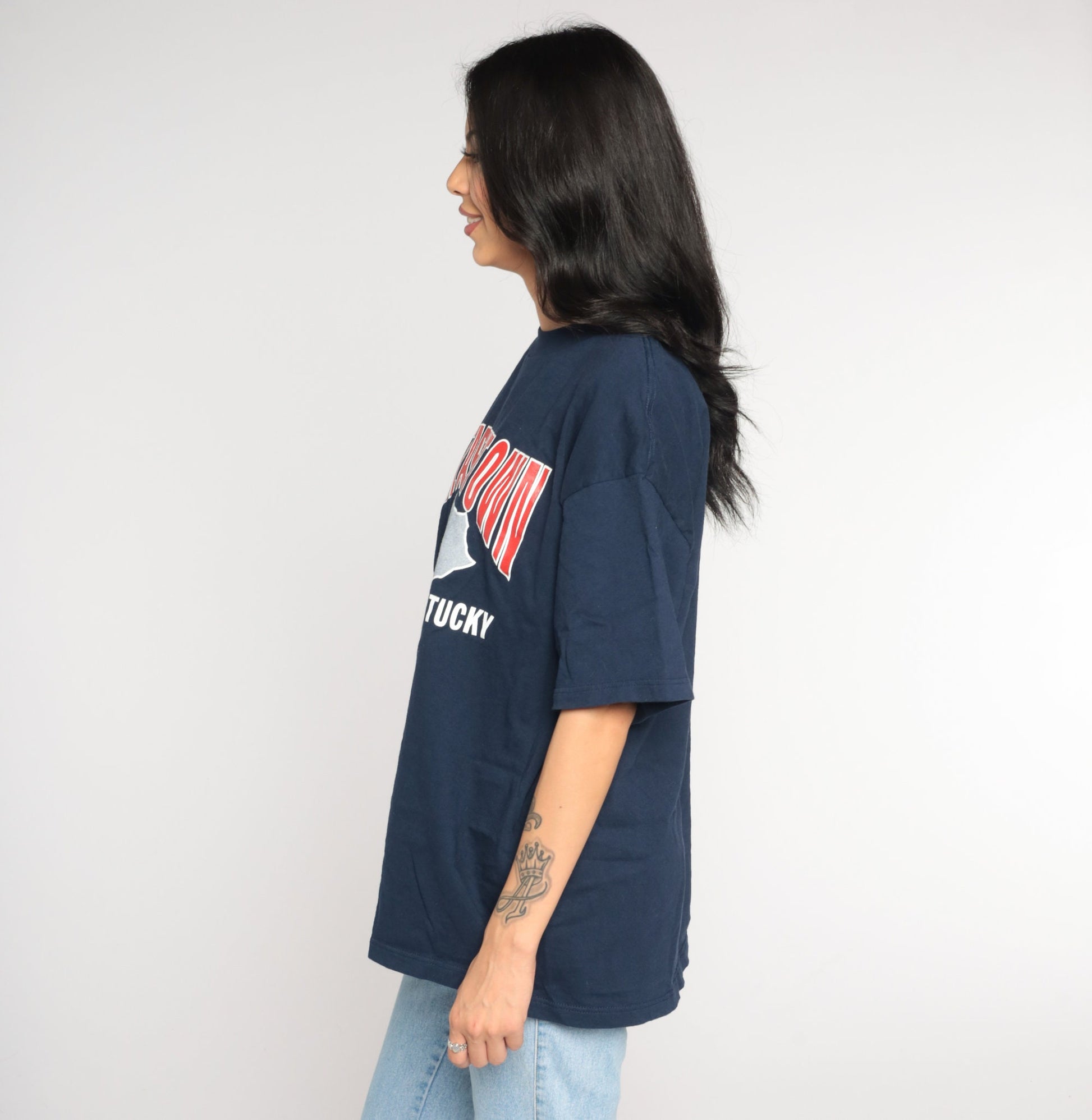 90s Elizabethtown Kentucky Heartland Graphic T-Shirt Navy Blue Extra Large XL