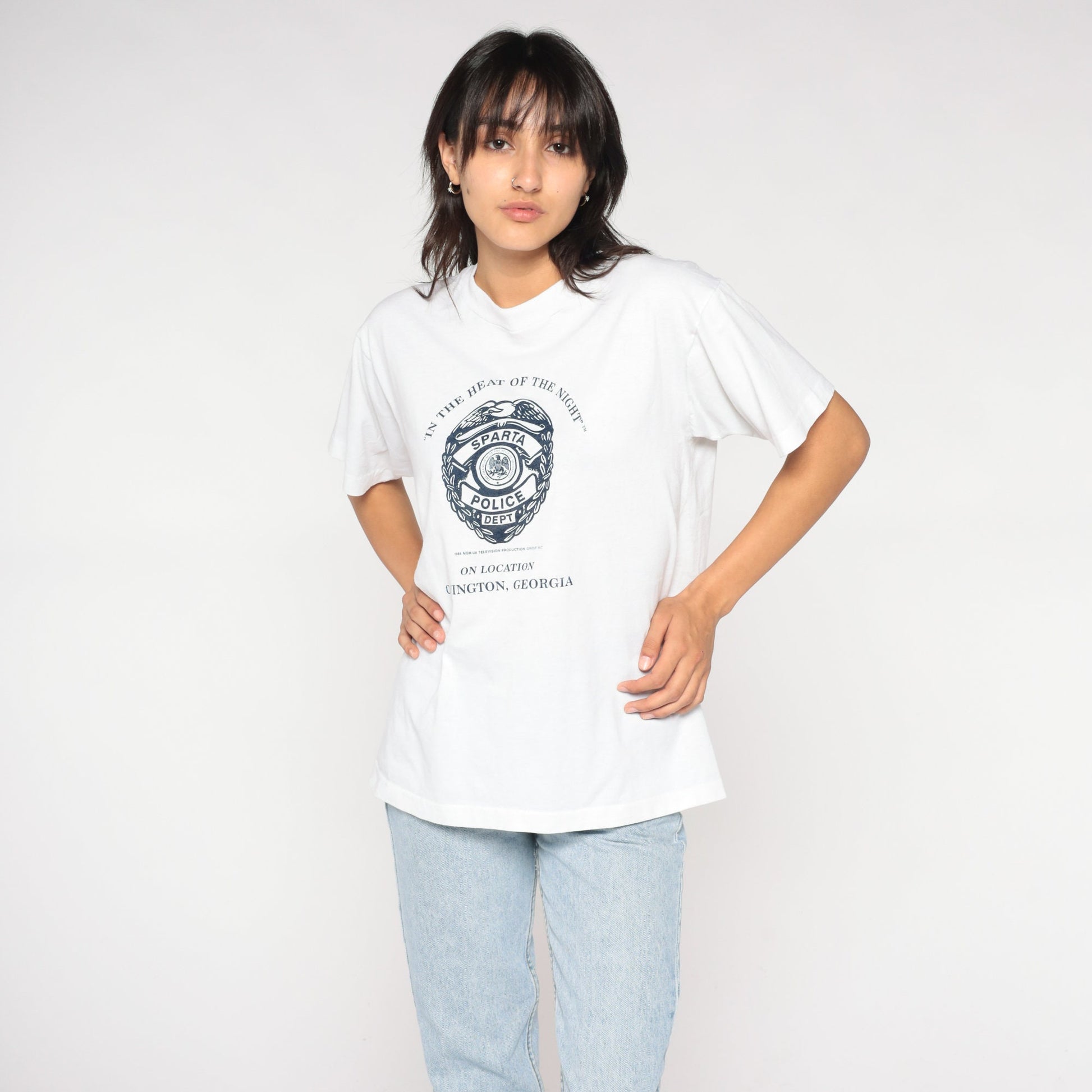 90s Sparta Police Department Covington Georgia Graphic Tee White Medium