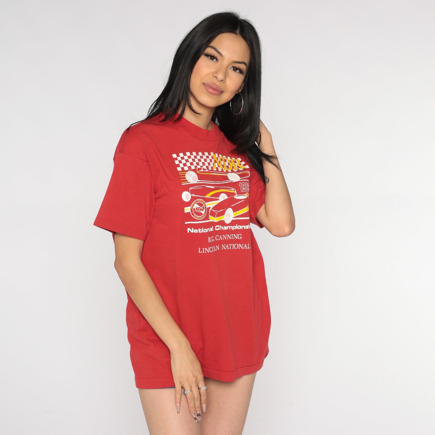 1989 National Derby Rallies Soap Box Derby Graphic T-Shirt Red Single Stitch Medium