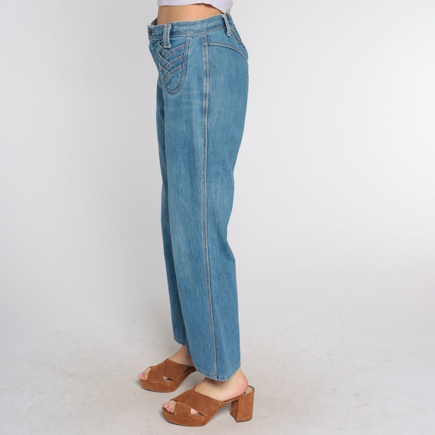 70s Wrangler High Waisted Bell Bottom Jeans Denim Flare Medium M