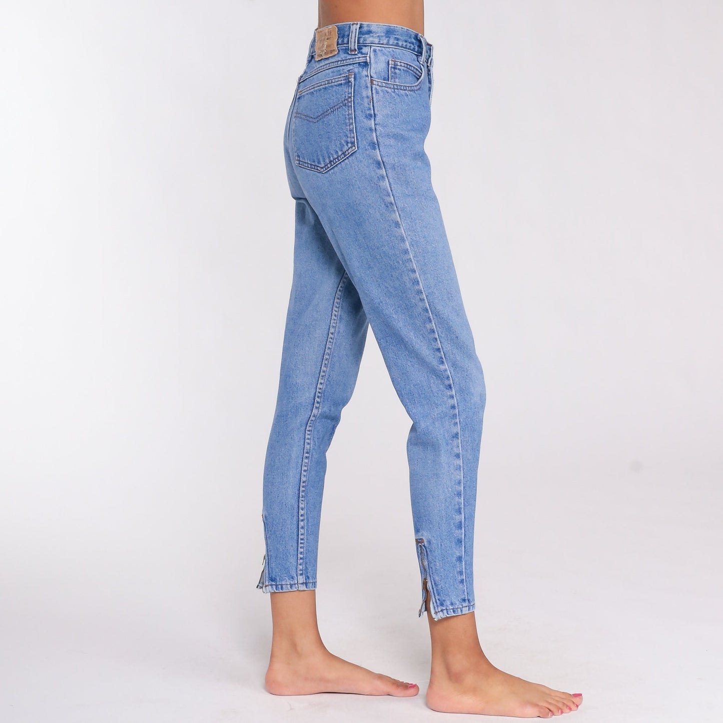 90s Jordache High-Waist Skinny Jeans Blue Denim Ankle Zipper Extra Small