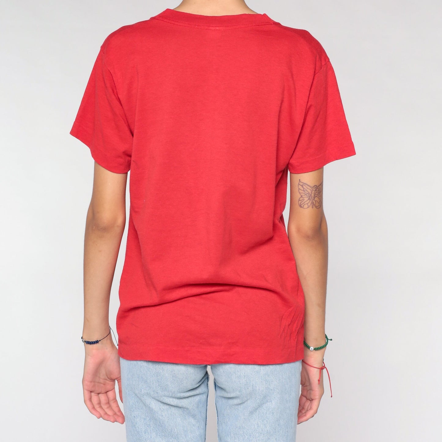 80s Mount Rushmore Single Stitch T-Shirt Red Graphic Tee Medium M