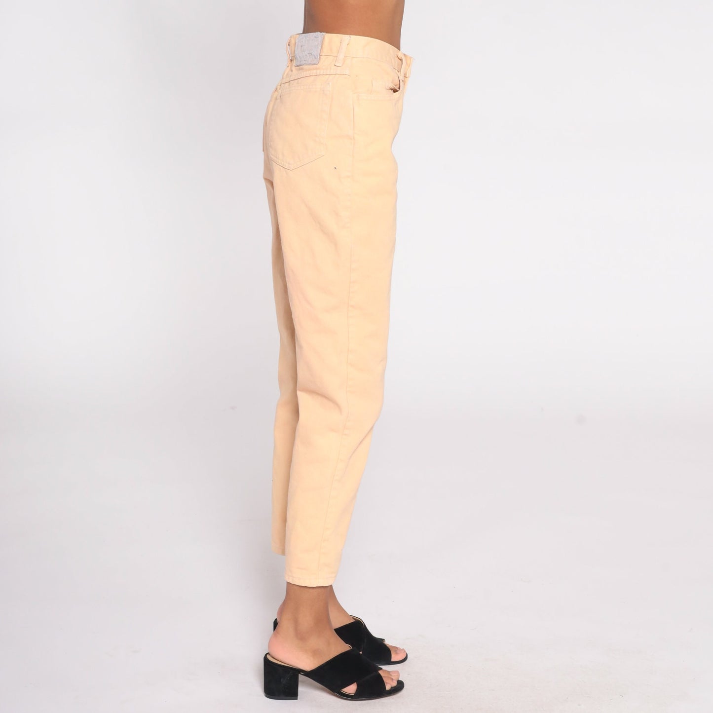 90s Peach Denim Jeans High Rise Slim Tapered Mom Jeans Small 27