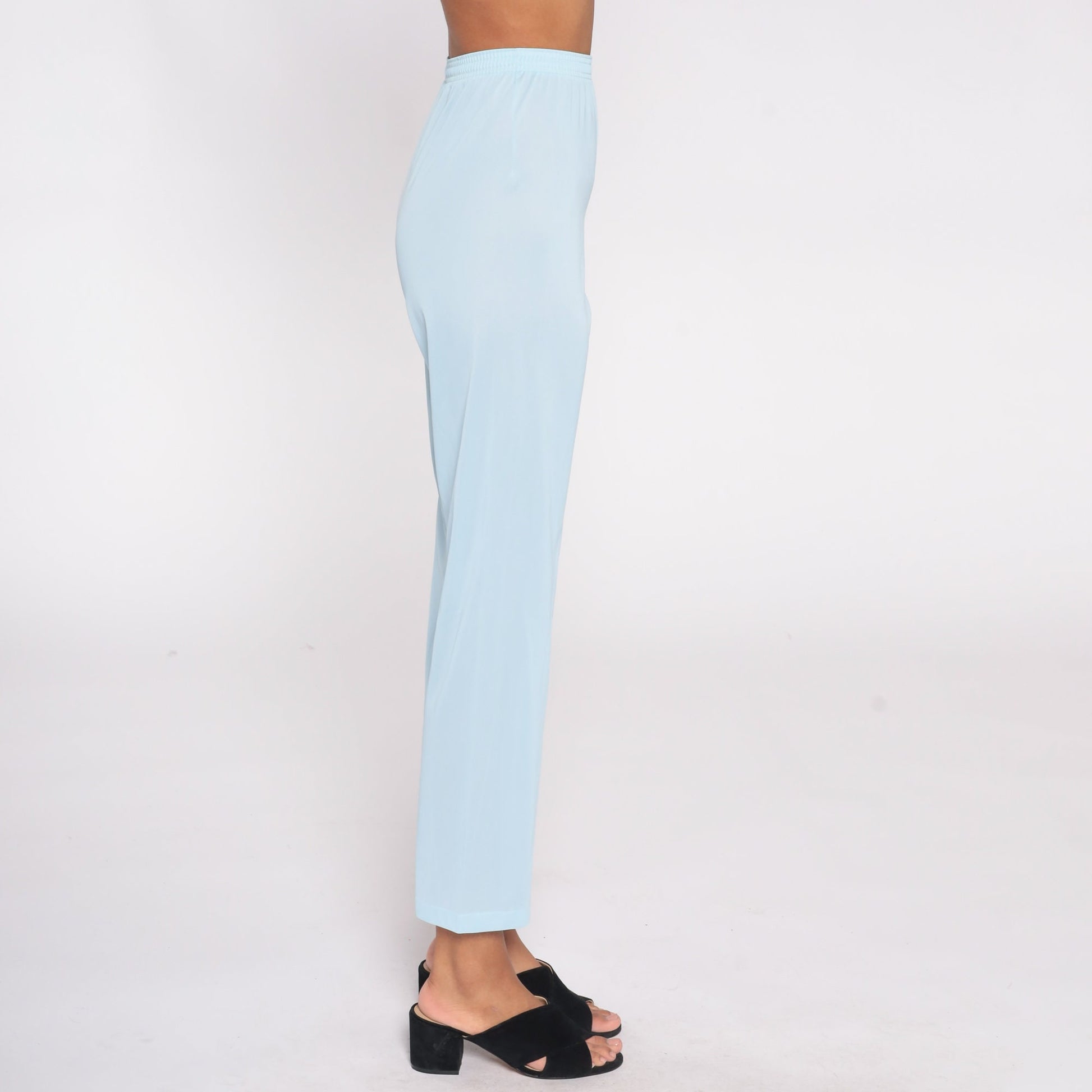 70s Vanity Fair Baby Blue Nylon Pajama Pants Elastic Waist Extra Small