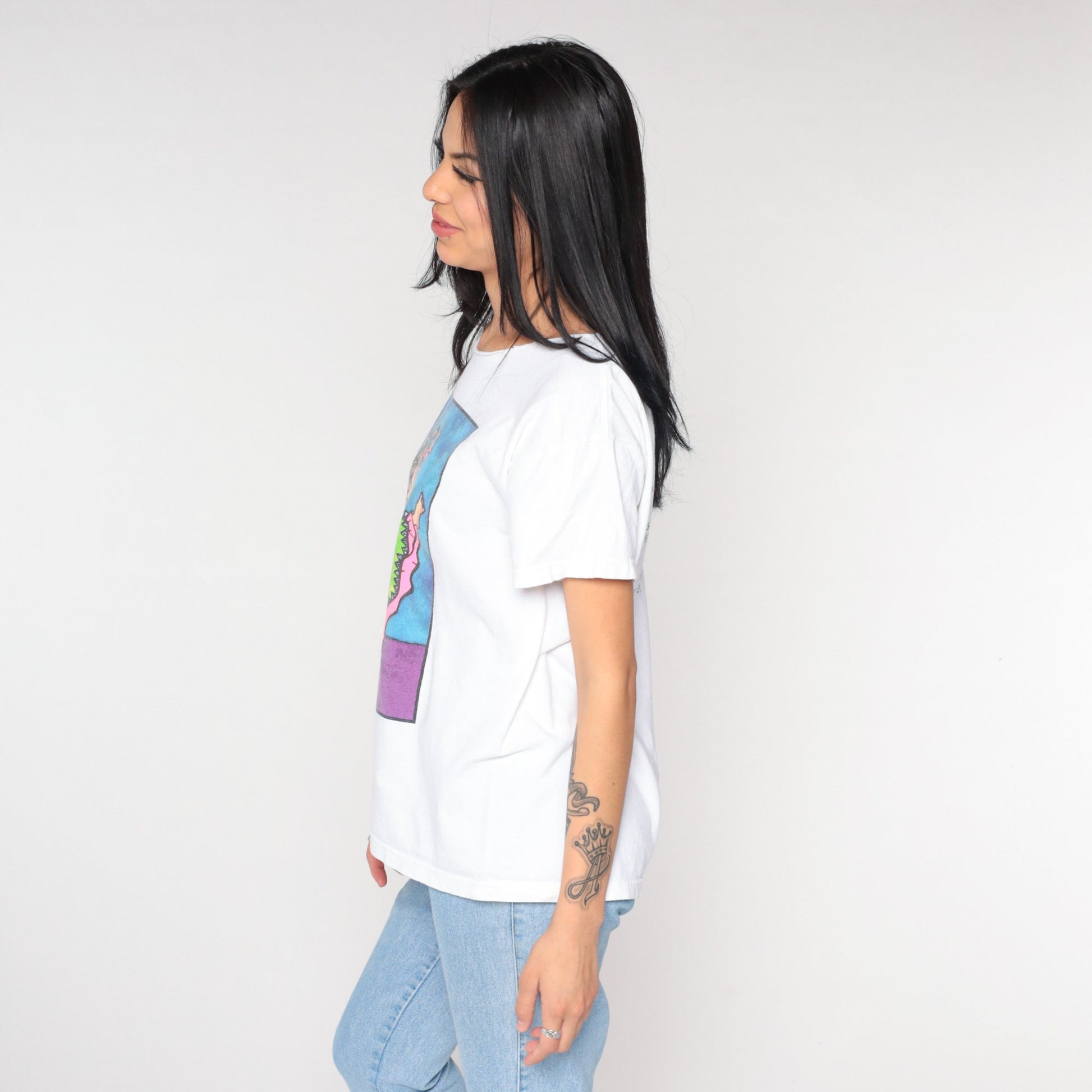 90s Suzy Toronto Graphic T-Shirt She Who Has Great Attitude Cotton Large L