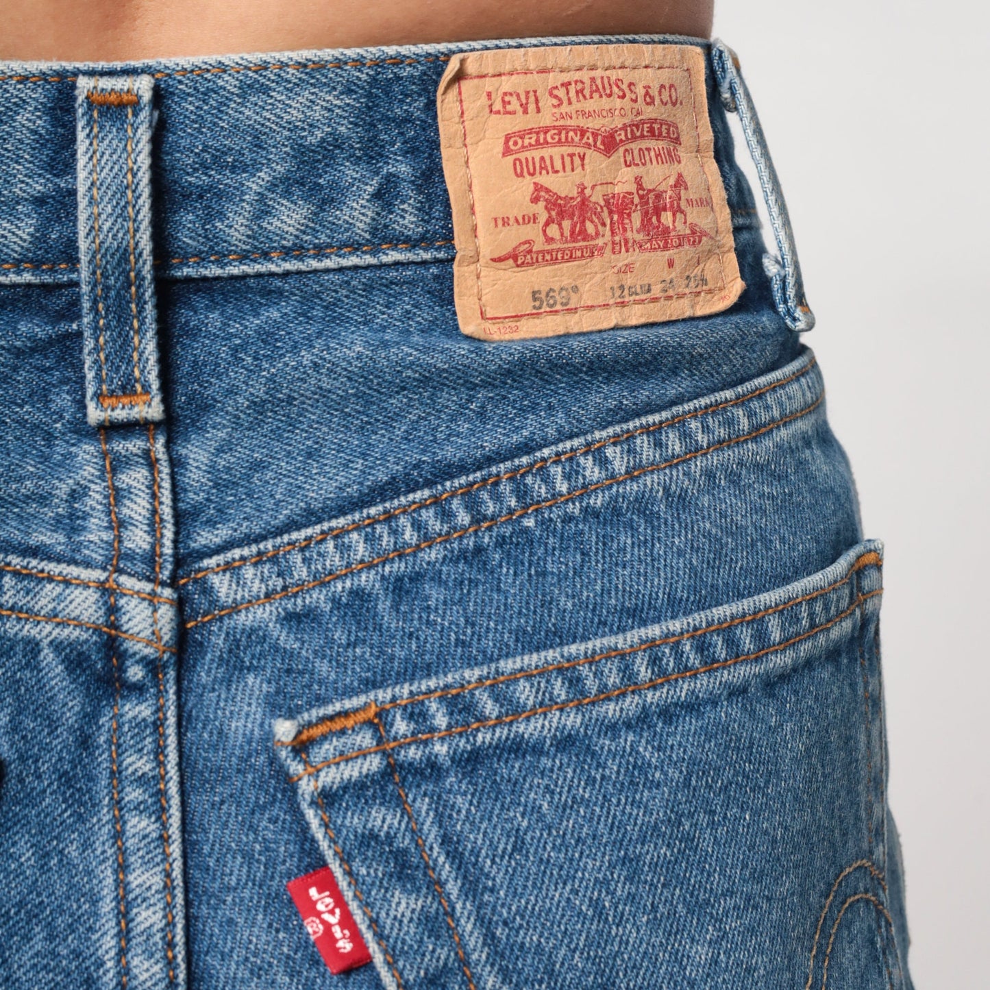 Levi's 569 Y2K Denim Cut-Off Shorts Blue Frayed Mid Rise Extra Small