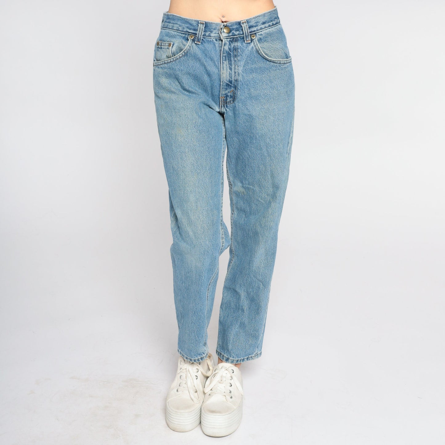 90s Class Club Mid Rise Straight Leg Jeans Blue Denim Small S