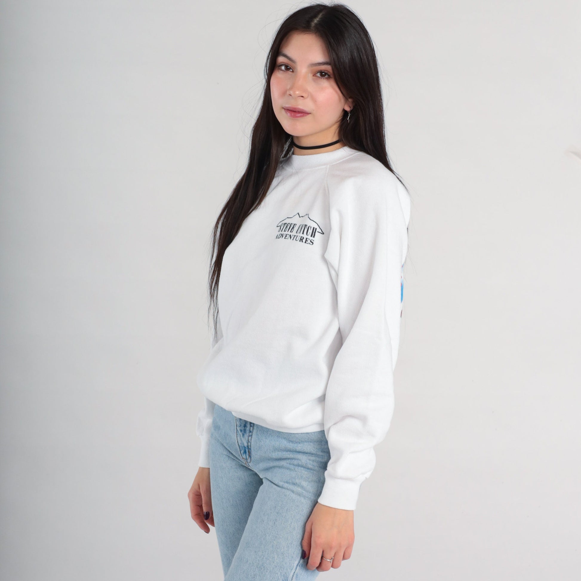 90s Steve Untch Adventures El Altar Ecuador Mountain Sweatshirt White Medium