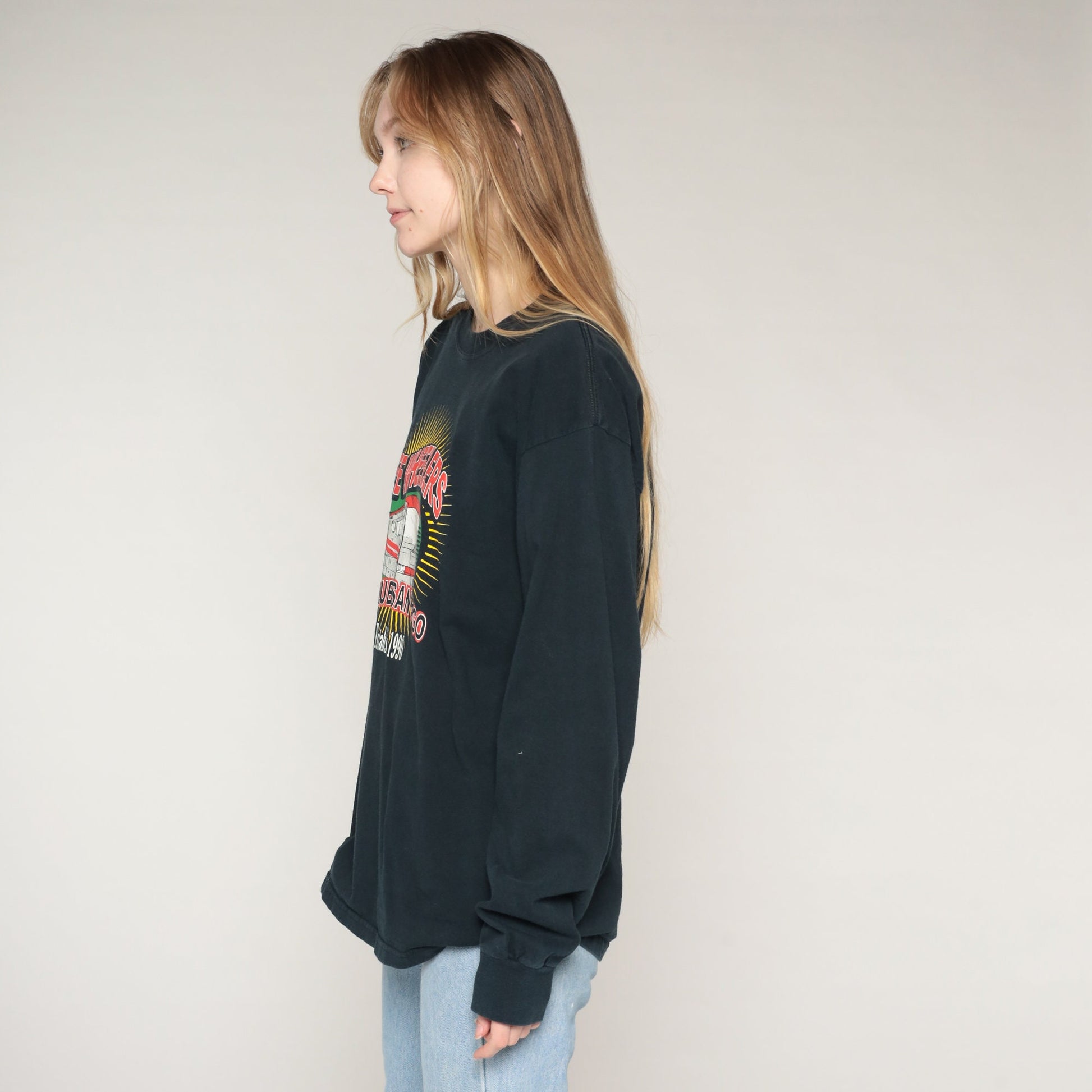 90s Freewheelers RV Club San Diego Long Sleeve Graphic Tee Black Large L