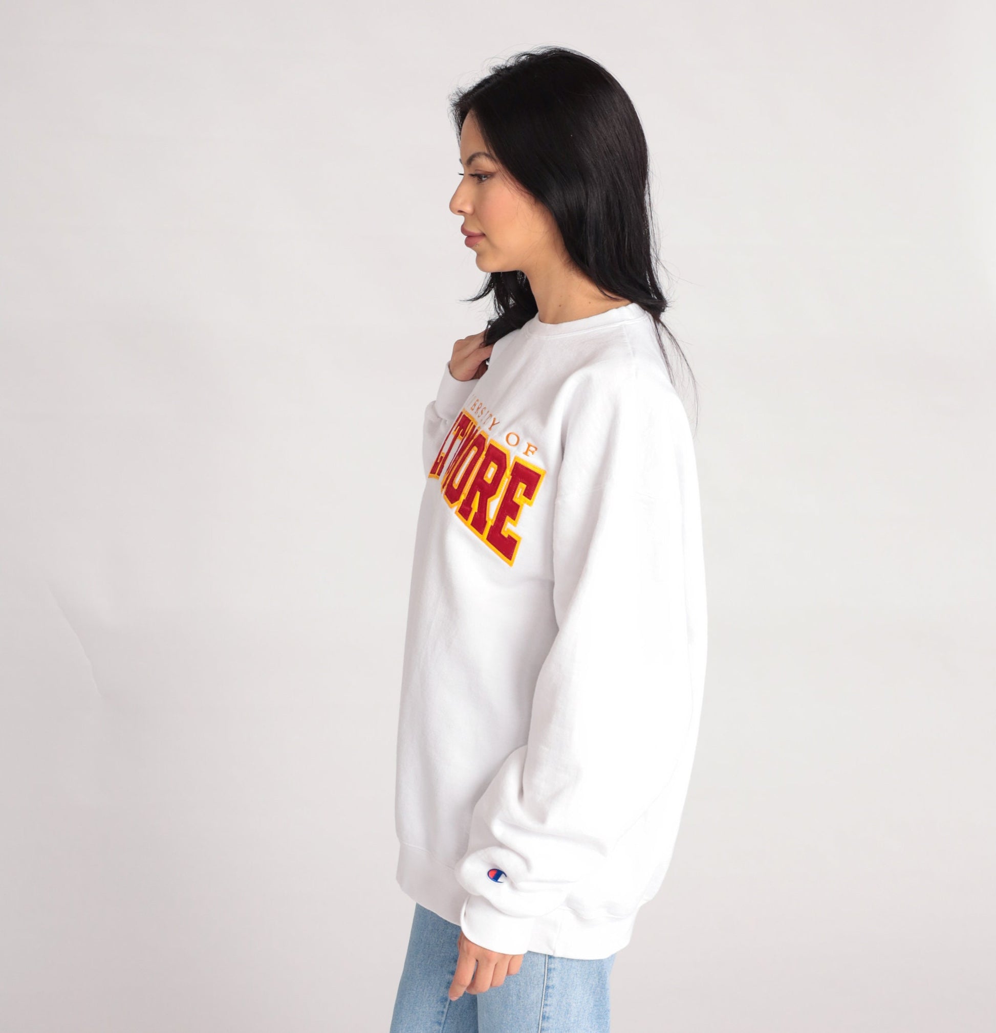 00s Champion University of Baltimore Sweatshirt White Graphic Crewneck Extra Large XXL
