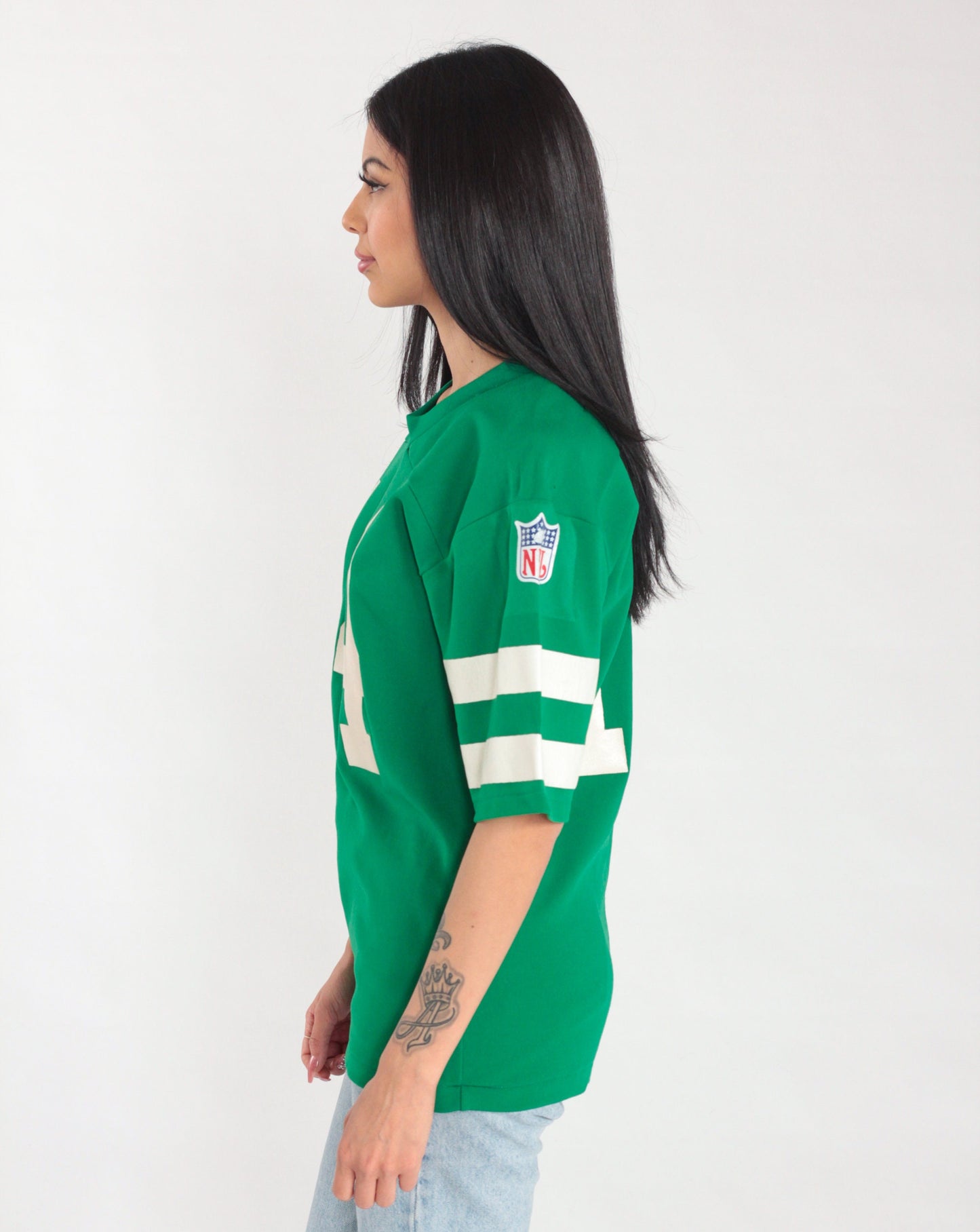80s Rawlings Football Shirt Number 14 Green NFL Graphic Tee Small