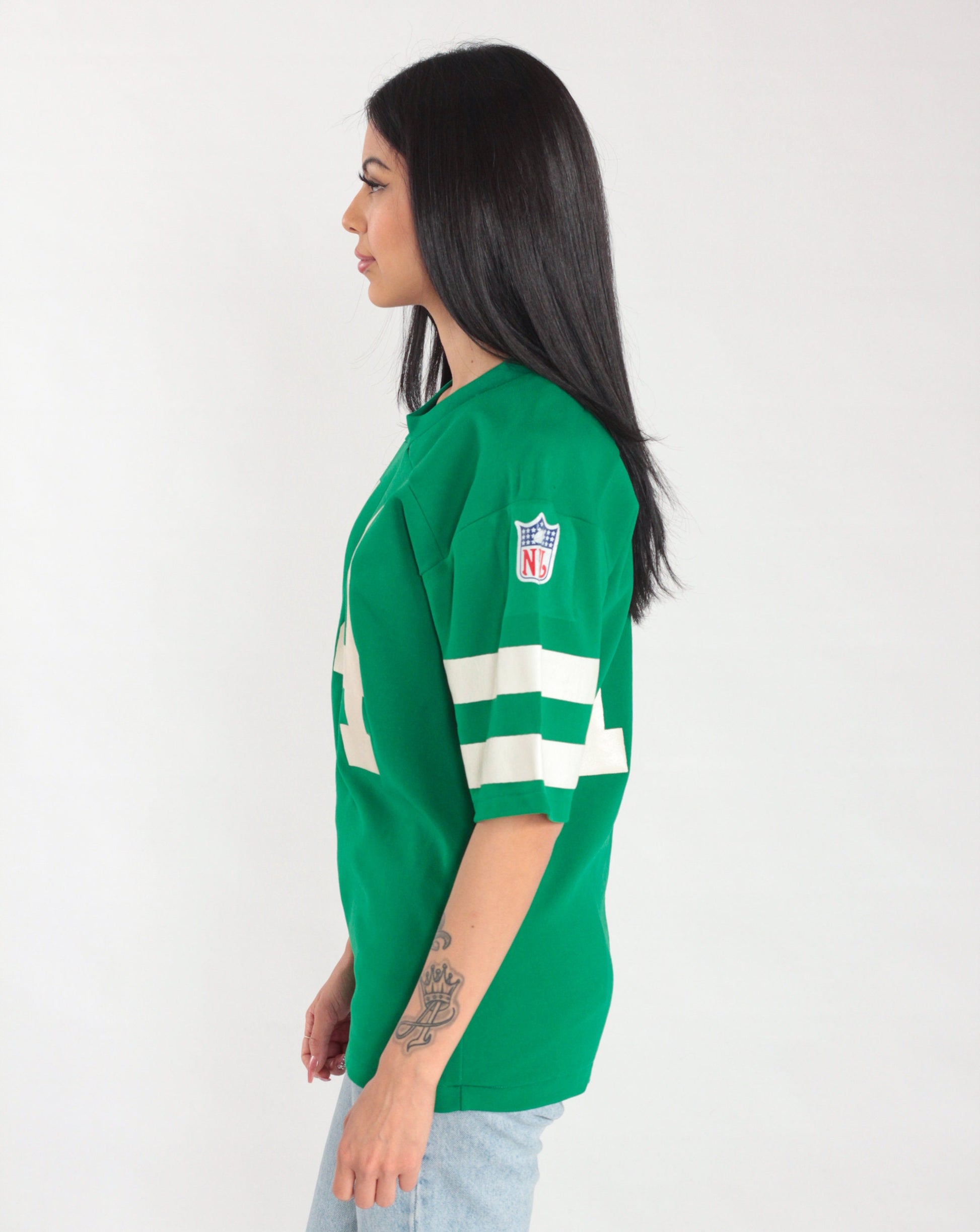 80s Rawlings Football Shirt Number 14 Green NFL Graphic Tee Small