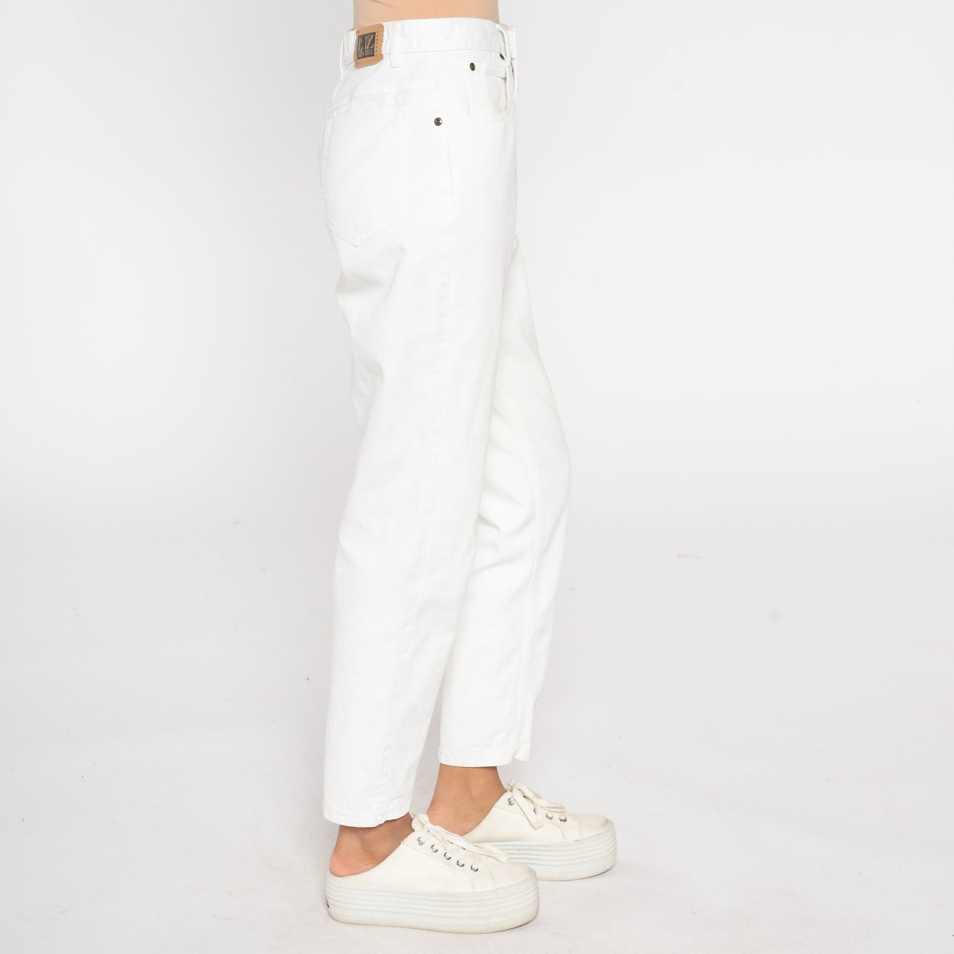 90s Liz Claiborne White Tapered Mom Jeans High Rise Denim Small