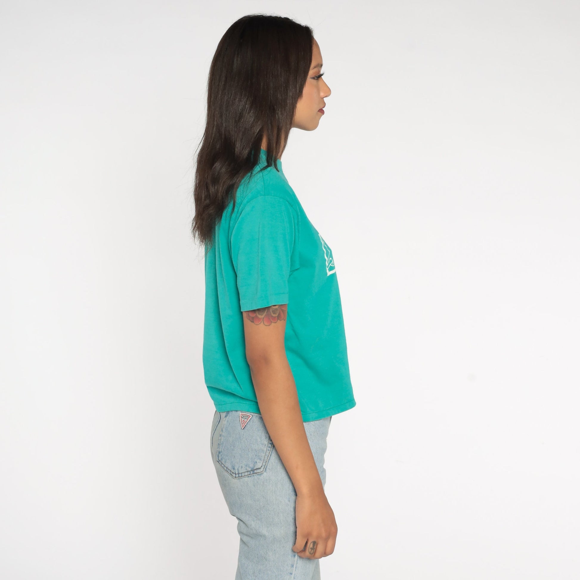 90s Hughes River Expeditions Graphic Tee Stanley Idaho Green Small