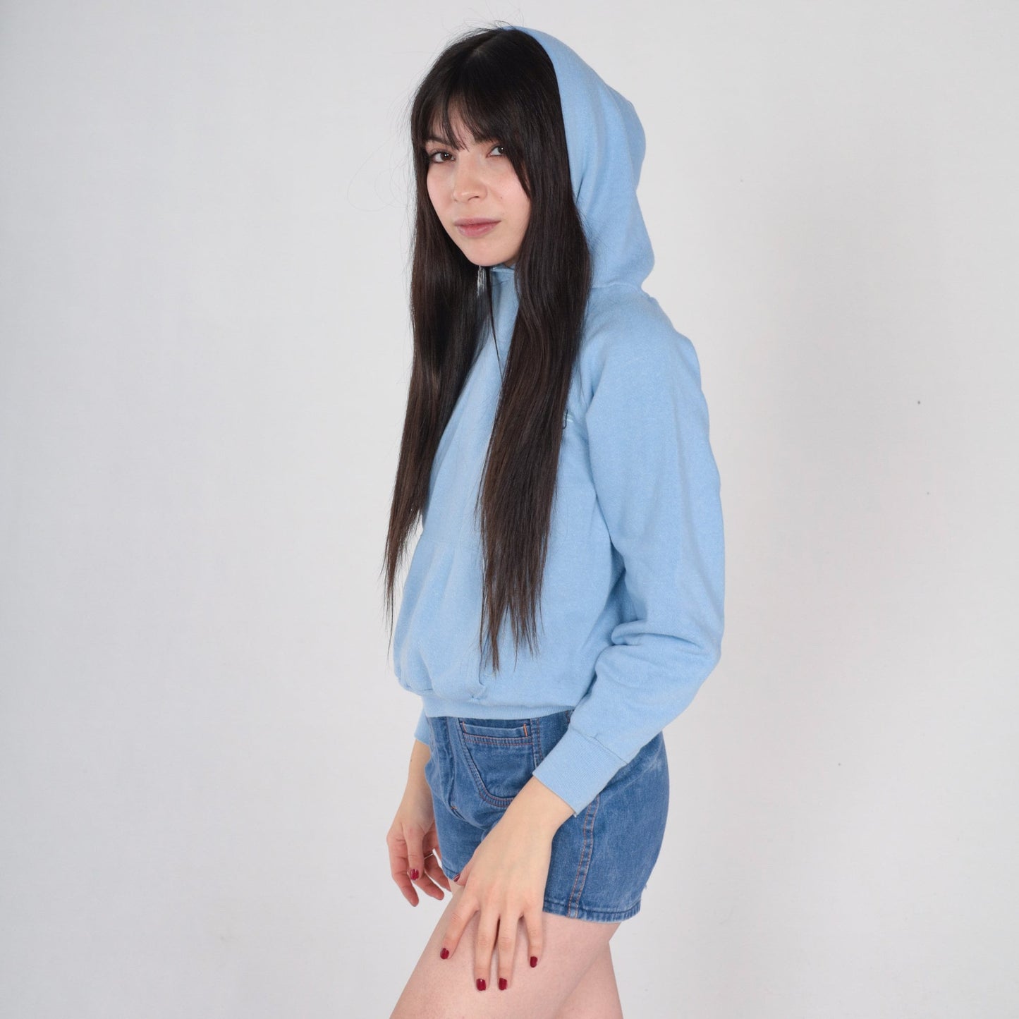 80s LSU Louisiana State University Hoodie Baby Blue Raglan Small