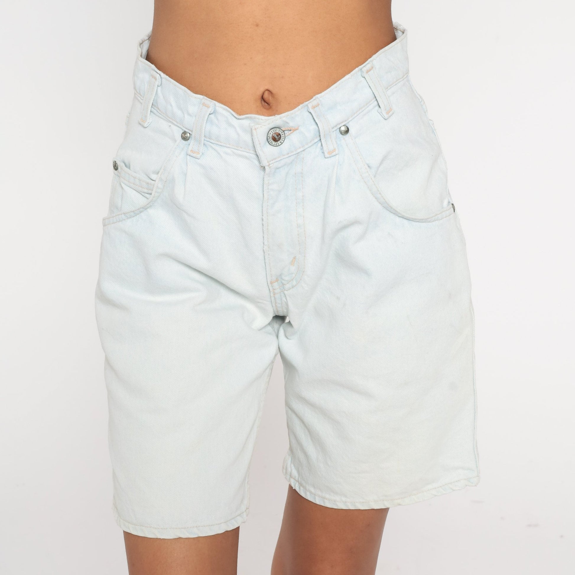 90s Levi's Silvertab Light Blue Denim Shorts High Rise Small