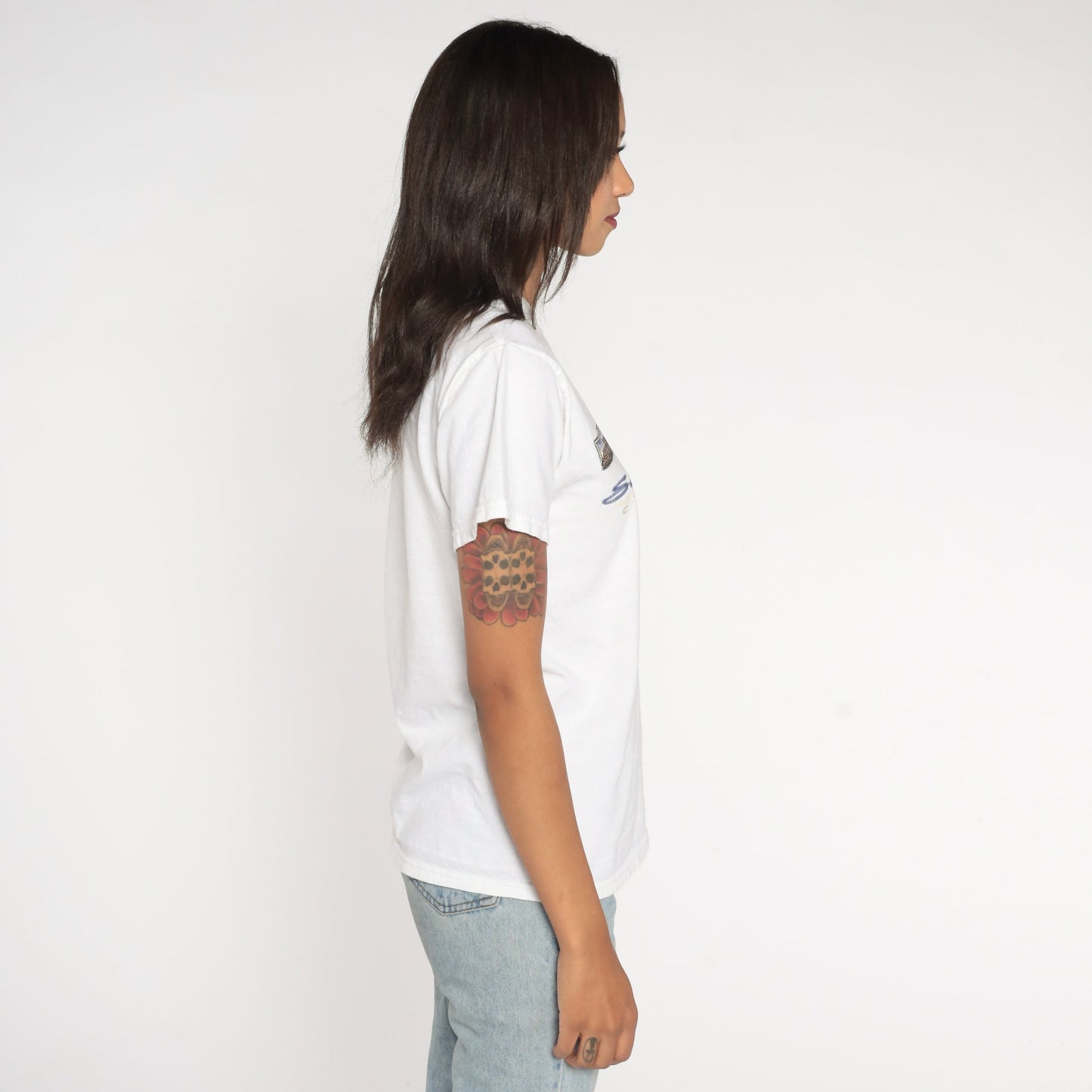 00s San Francisco Golden Gate Bridge Graphic T-Shirt White Cotton Small