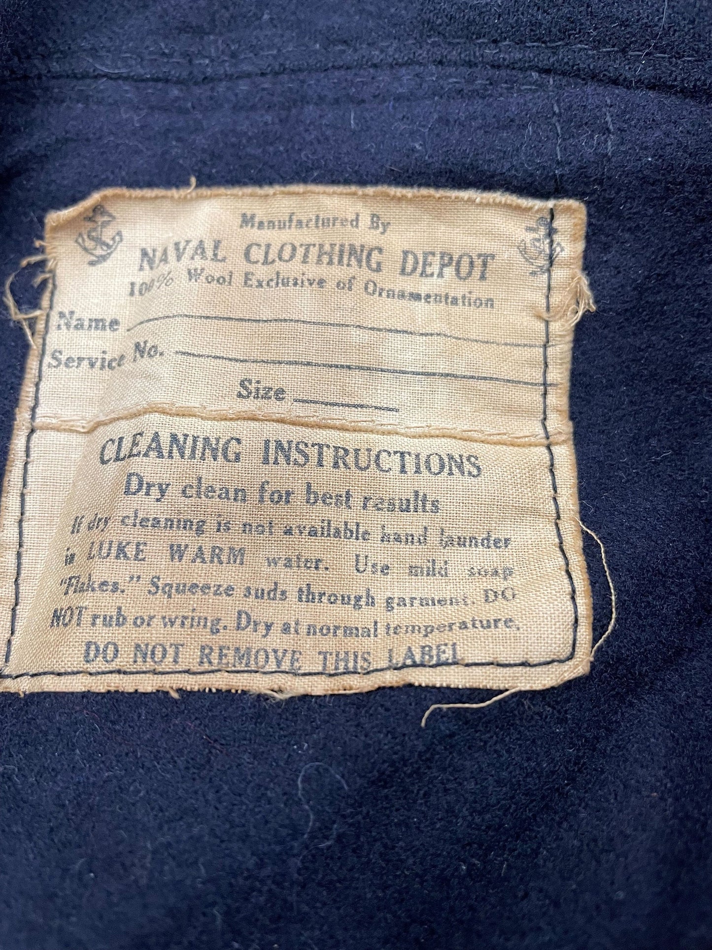 1950s US Navy Wool Uniform Shirt Sailor Collar V-Neck Medium