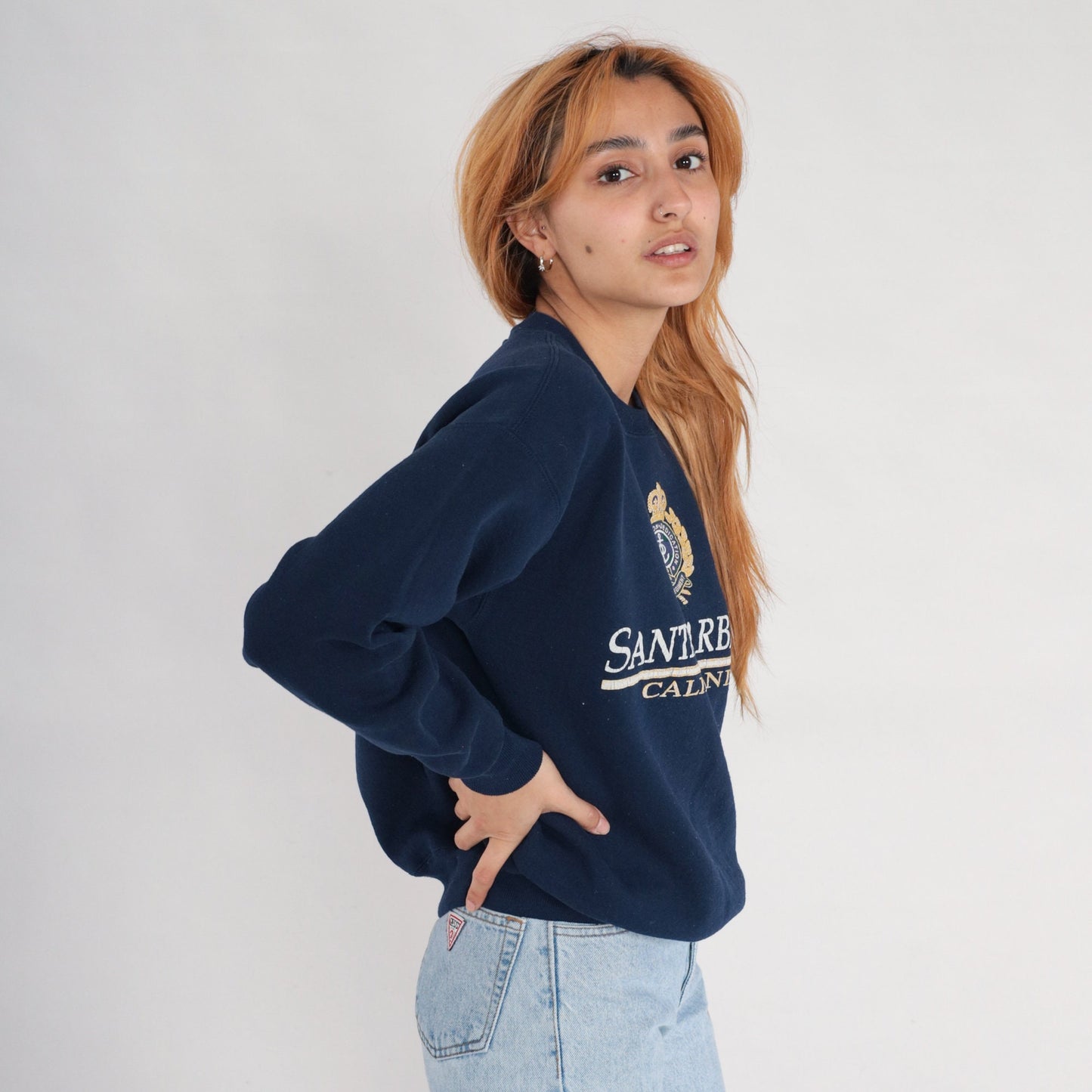 90s Santa Barbara Royal Regiment California Sweatshirt White Graphic Medium