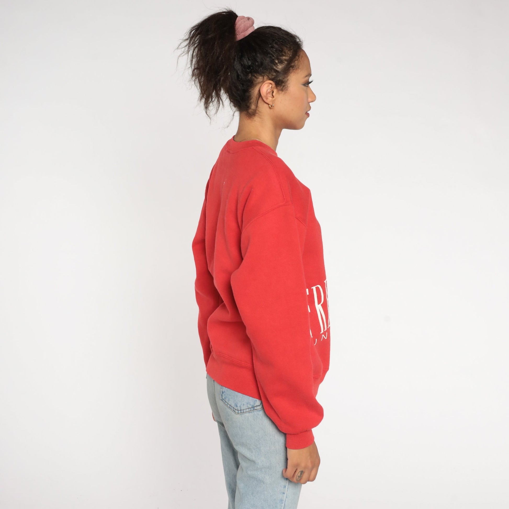 90s Fresno State University Russell Sweatshirt Red Graphic Crewneck Large