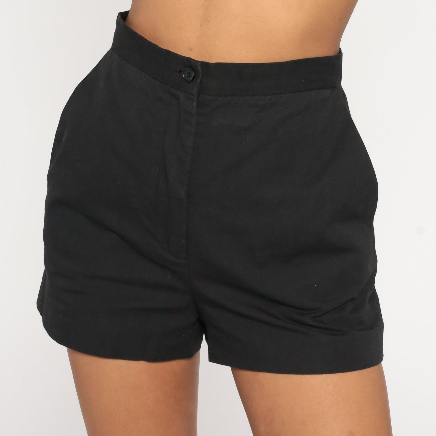 Organic John Patrick Black High-Waist Shorts Cotton Size 2 XS