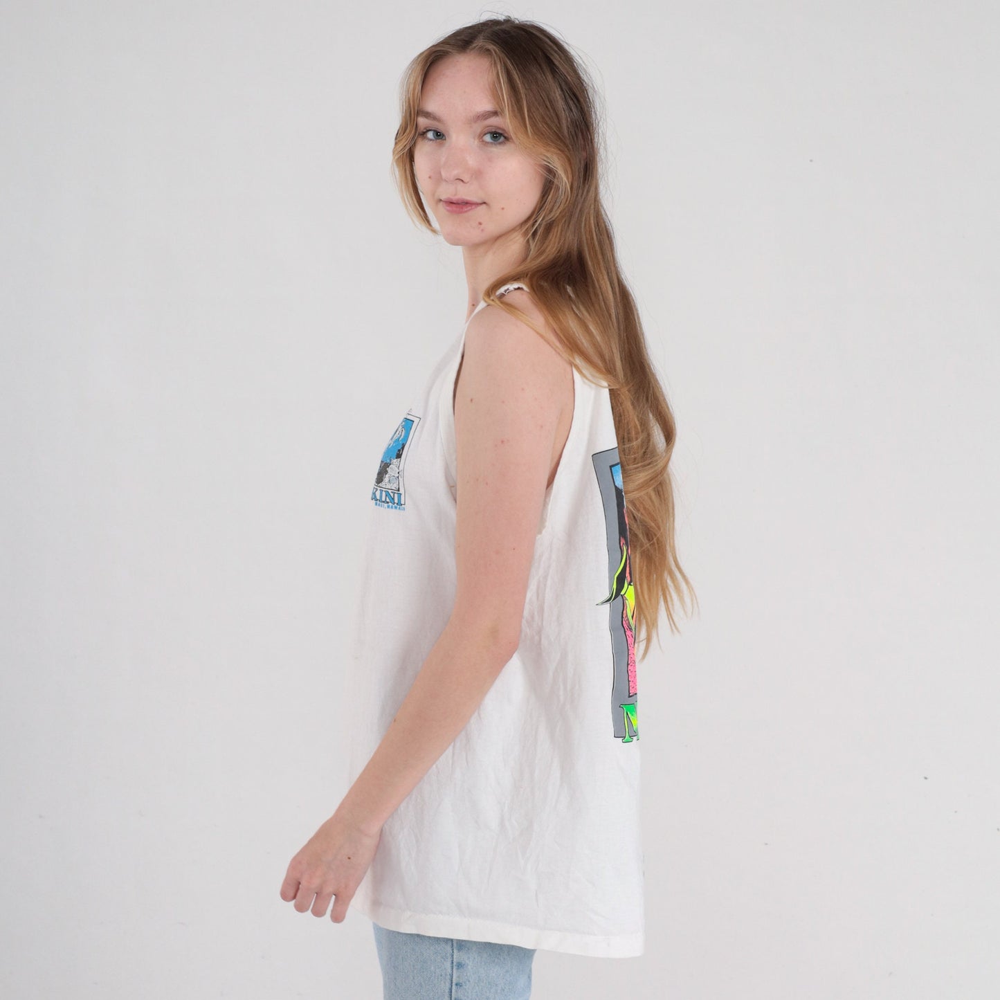 90s Molokini Maui Tank Top Tropical Fish Graphic Tee XL