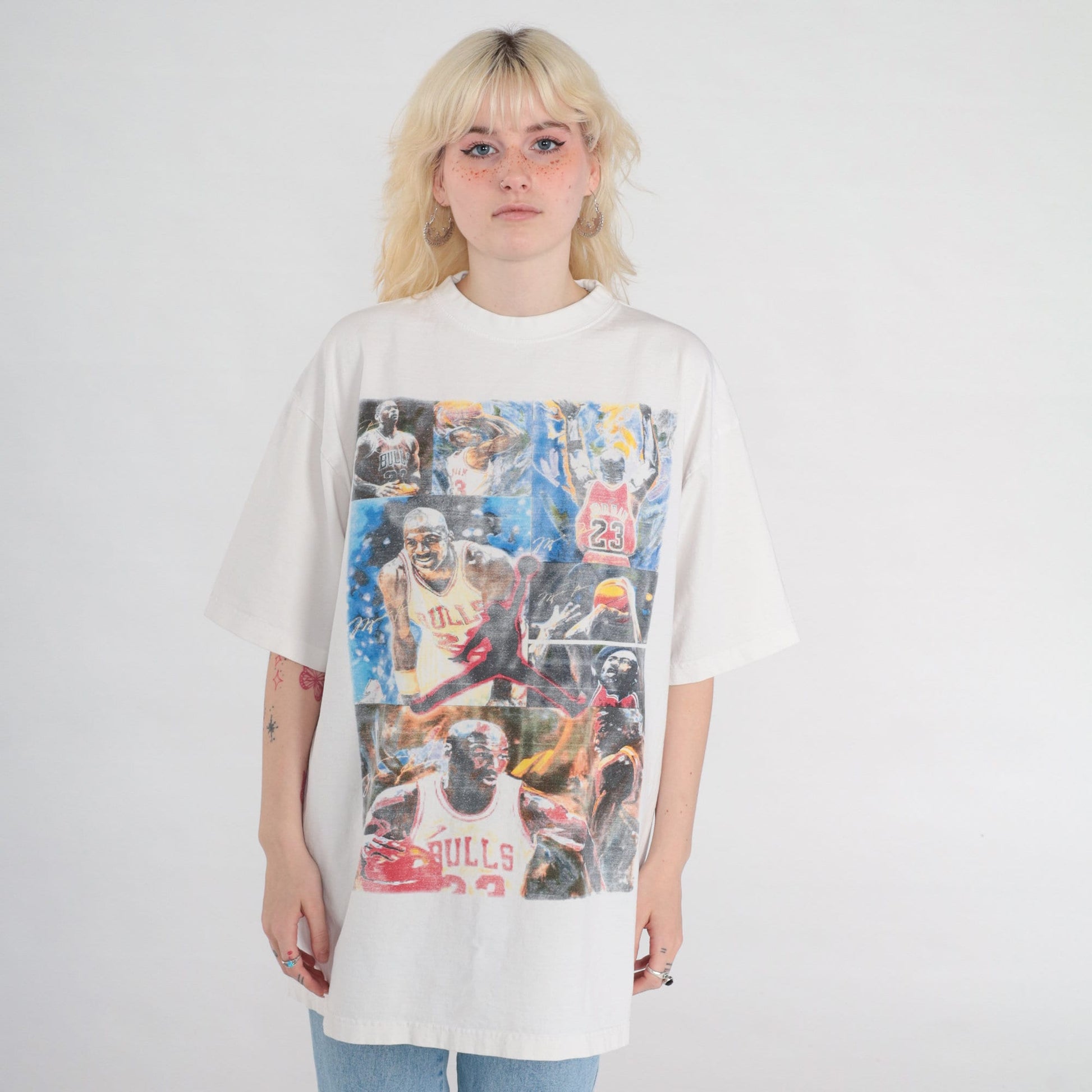 90s Michael Jordan Chicago Bulls NBA Graphic Tee White Cotton XXL