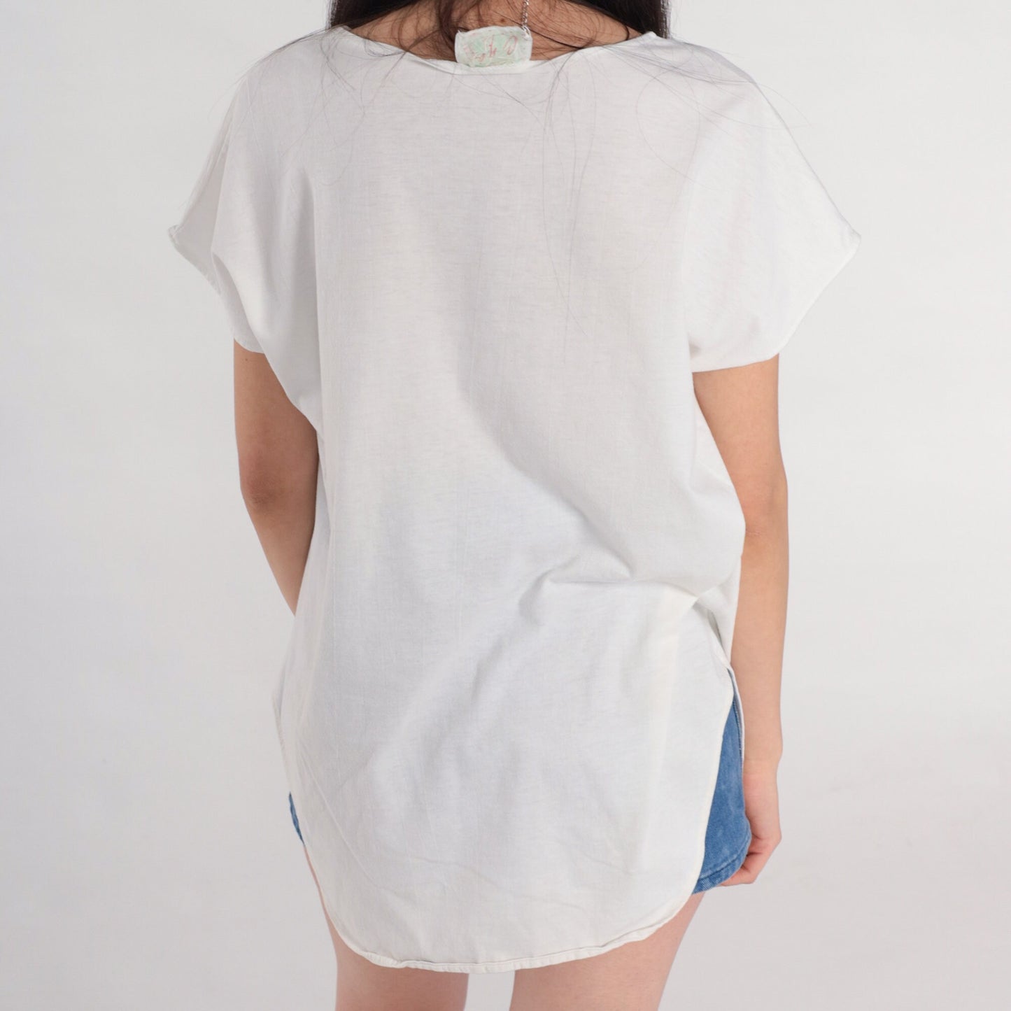 80s Ocean Pacific Tropical Bird T-Shirt Dress White Parrot Graphic Mini Small Medium