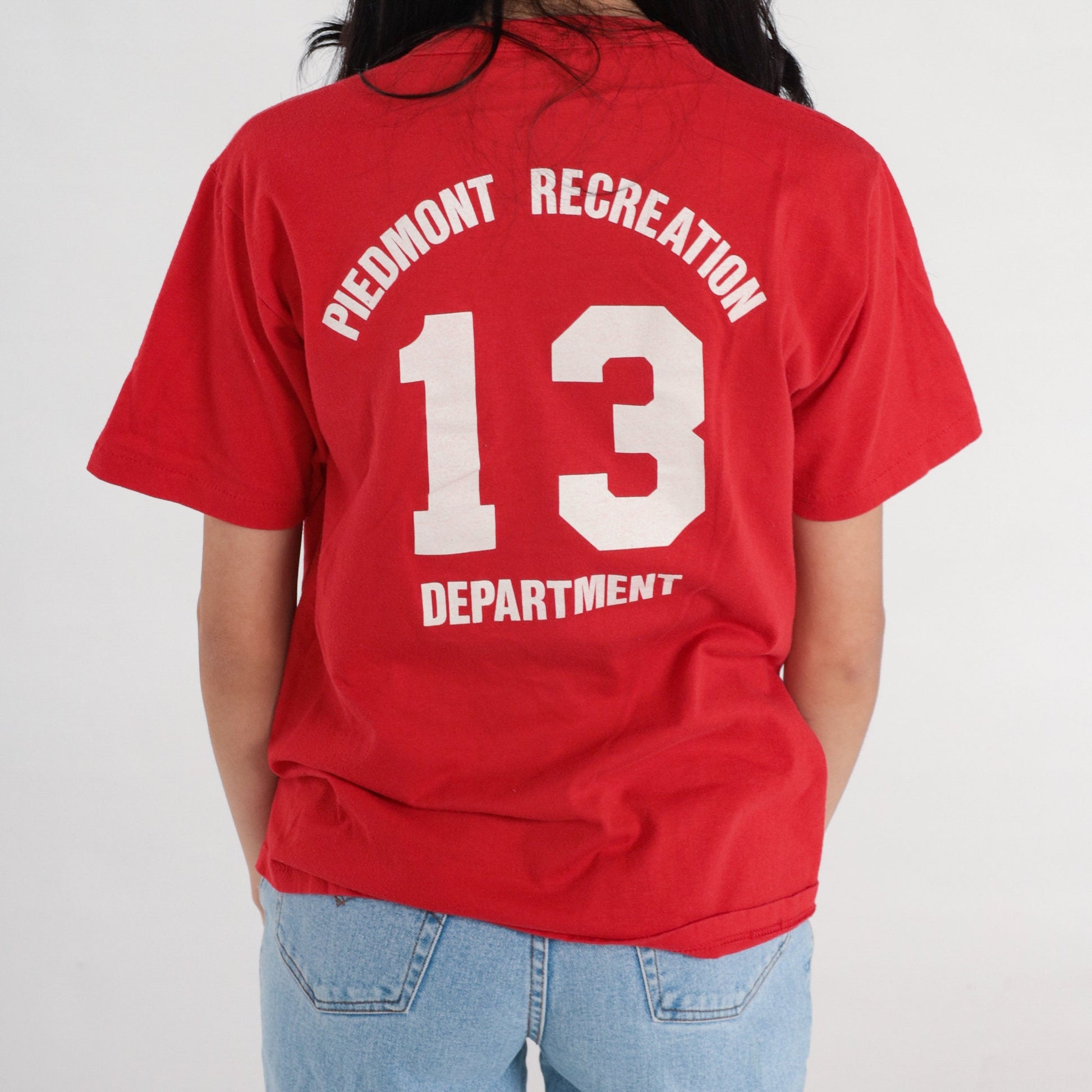 90s 76ers Basketball Piedmont Recreation Department Graphic Tee Red Medium M