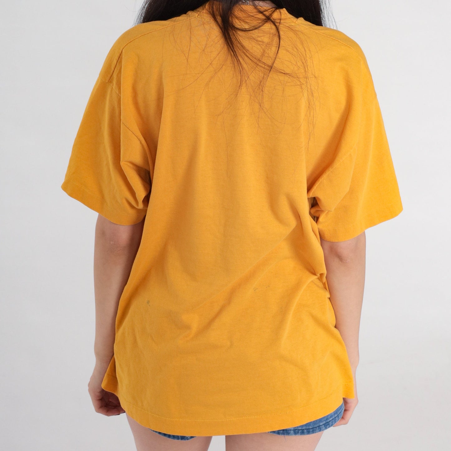 80s California Beach Club Graphic T-Shirt Yellow Single Stitch Large L