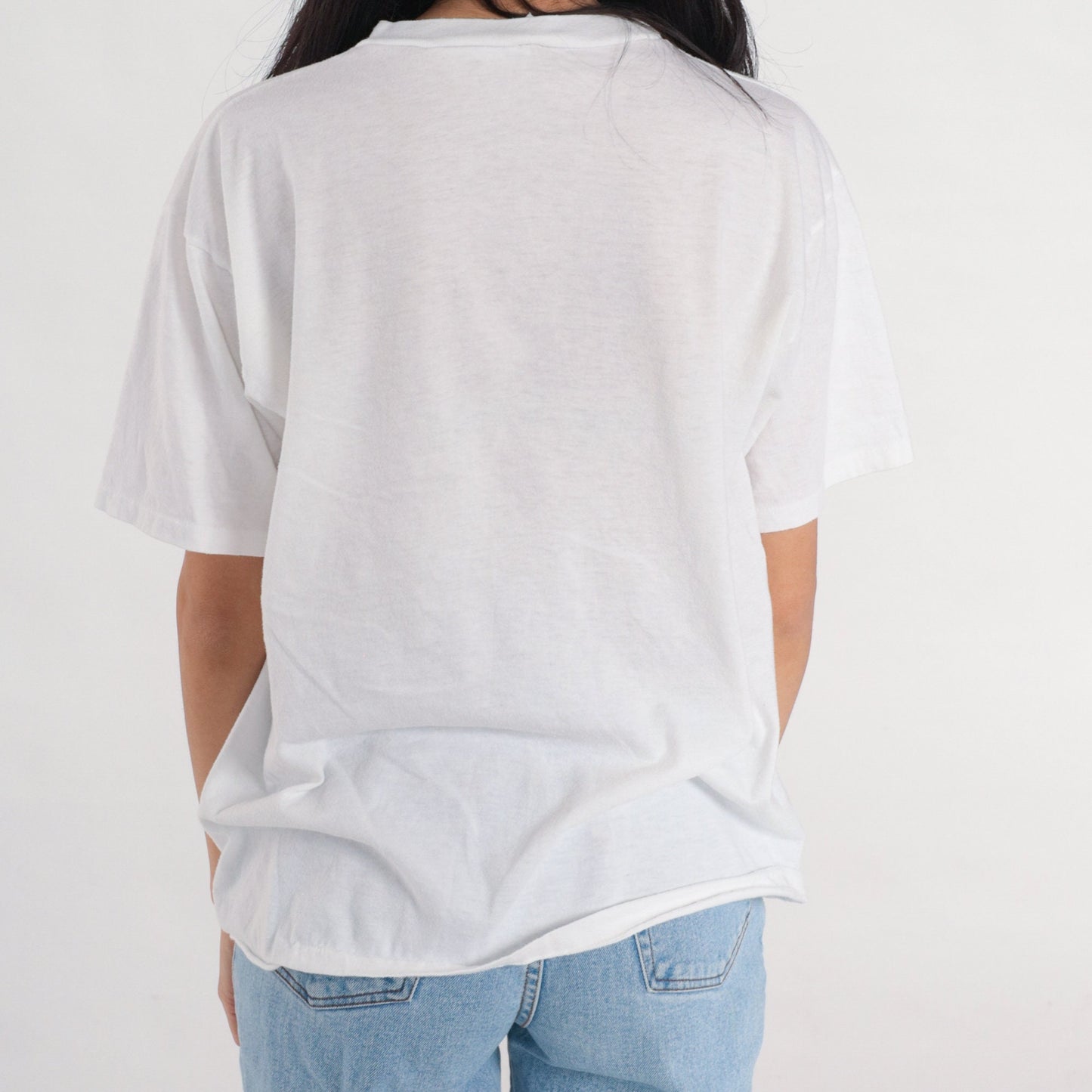 80s I Heart Dad Graphic T-Shirt White Cotton Tee Large L