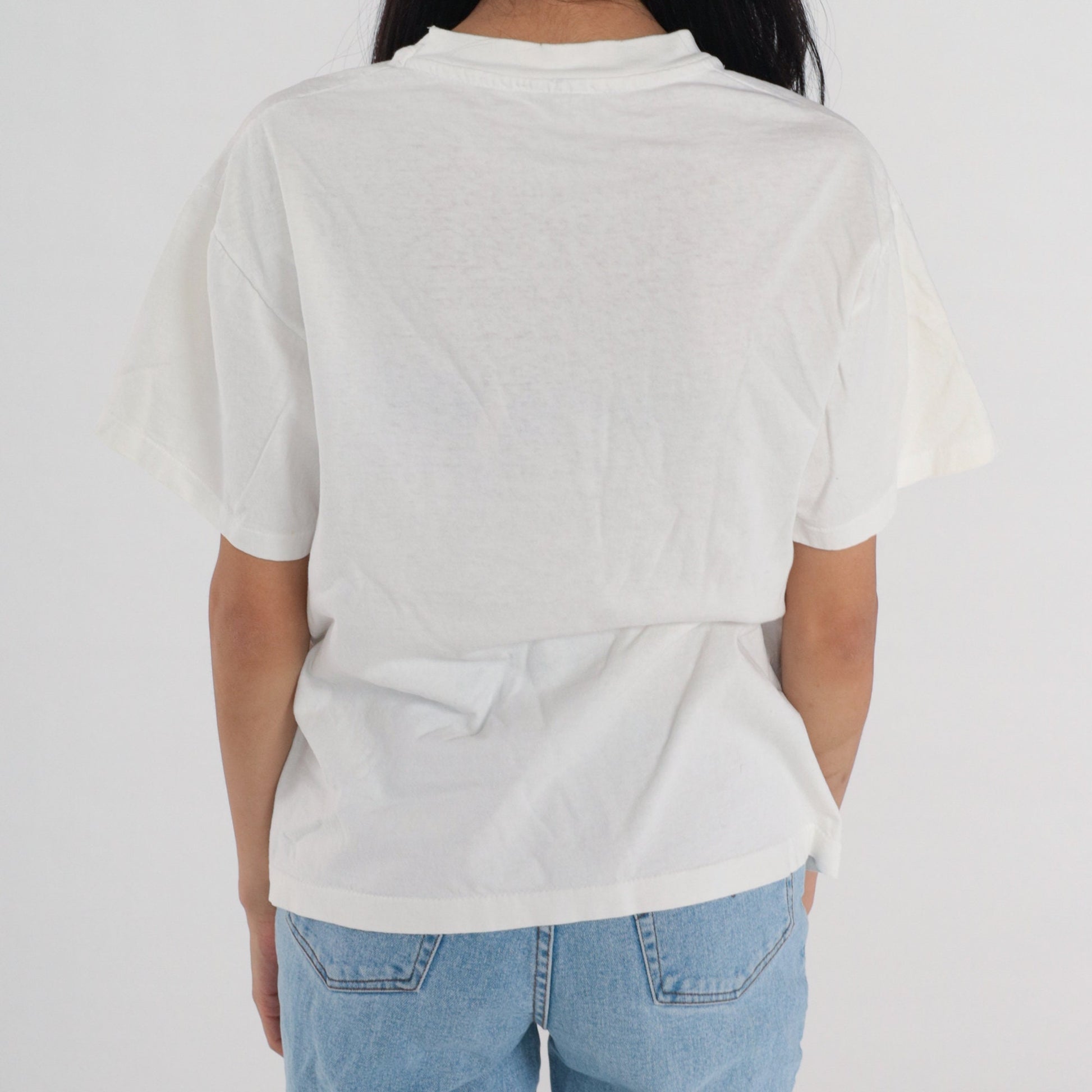 90s Shoe Graphic T-Shirt White Single Stitch Vintage Tee Medium