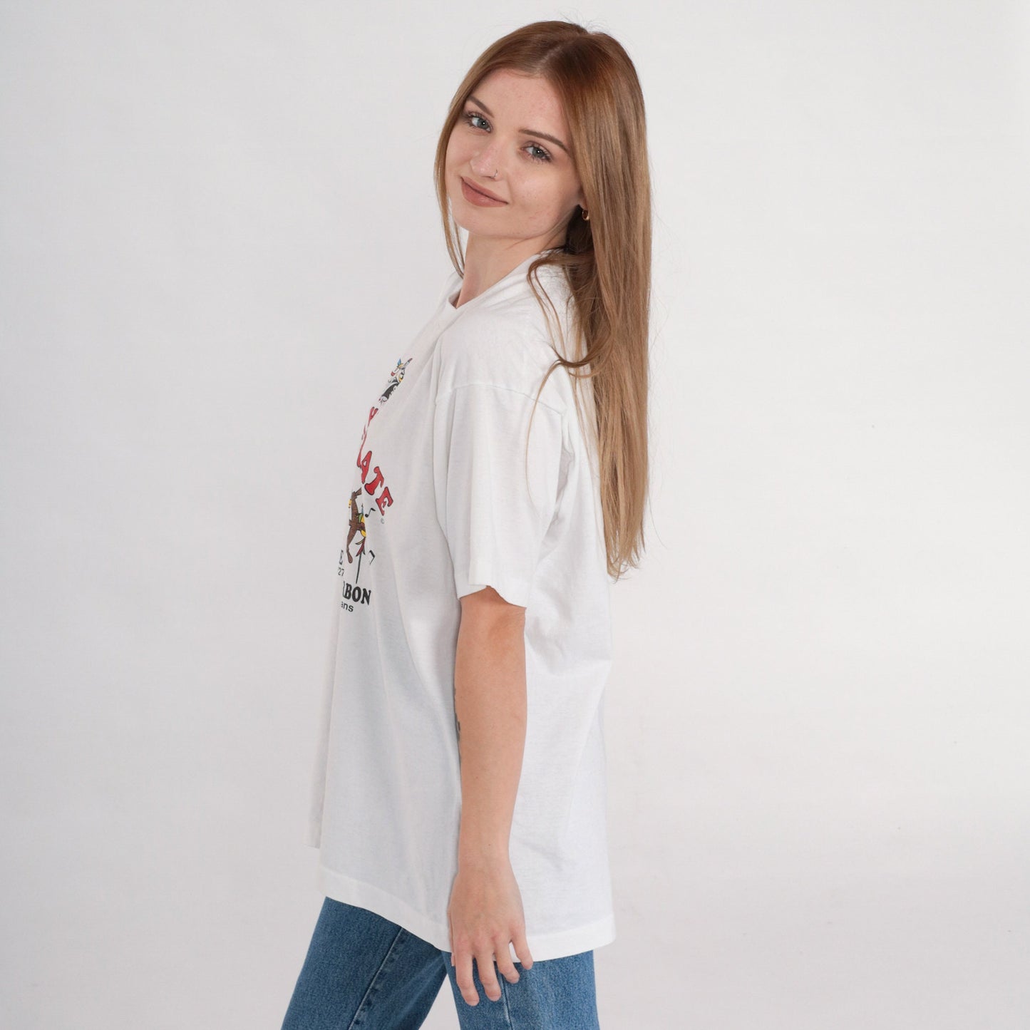 90s The Funky Pirate New Orleans Dive Bar Graphic T-Shirt White XL