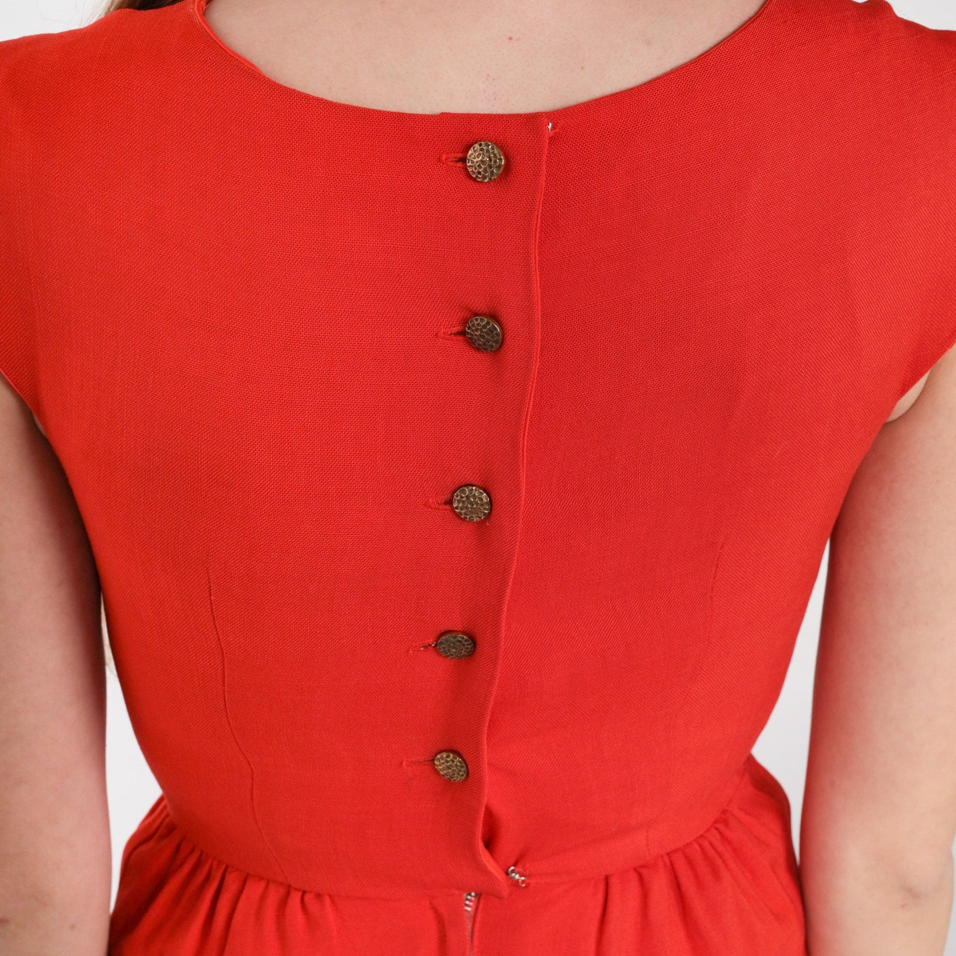 1960s Red Pencil Dress Cap Sleeve Mini Wiggle Sheath Cocktail XXS