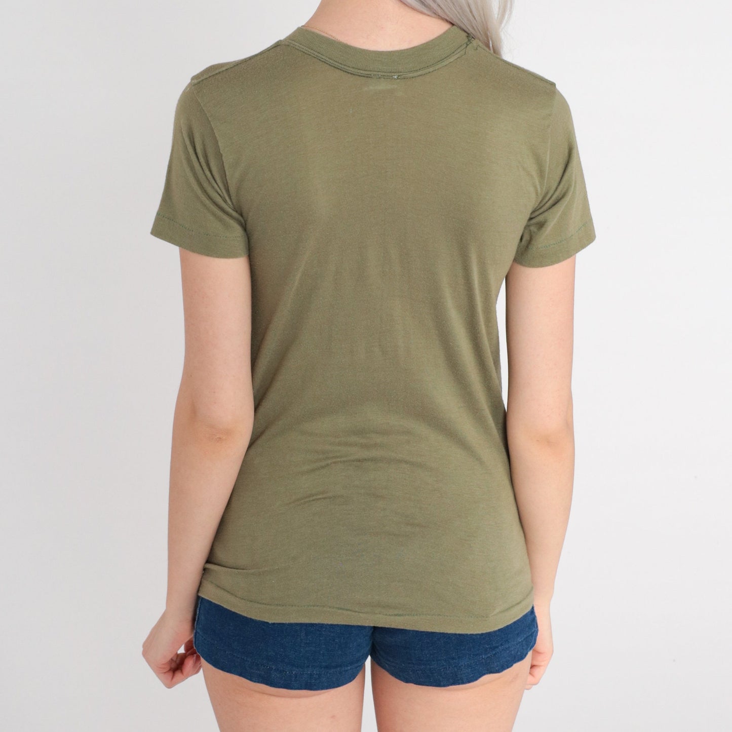 80s M*A*S*H Hot Lips Graphic T-Shirt Olive Green Extra Small XS