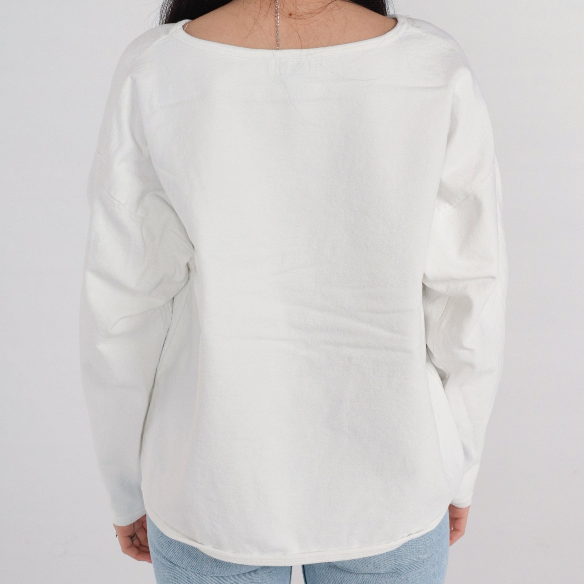 90s Teddy Bear USA Graphic Sweatshirt Cotton Crewneck White Medium Large