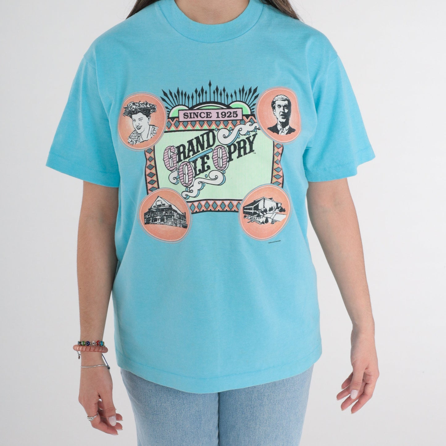 90s Grand Ole Opry Nashville Concert Graphic Tee Blue Single Stitch Medium