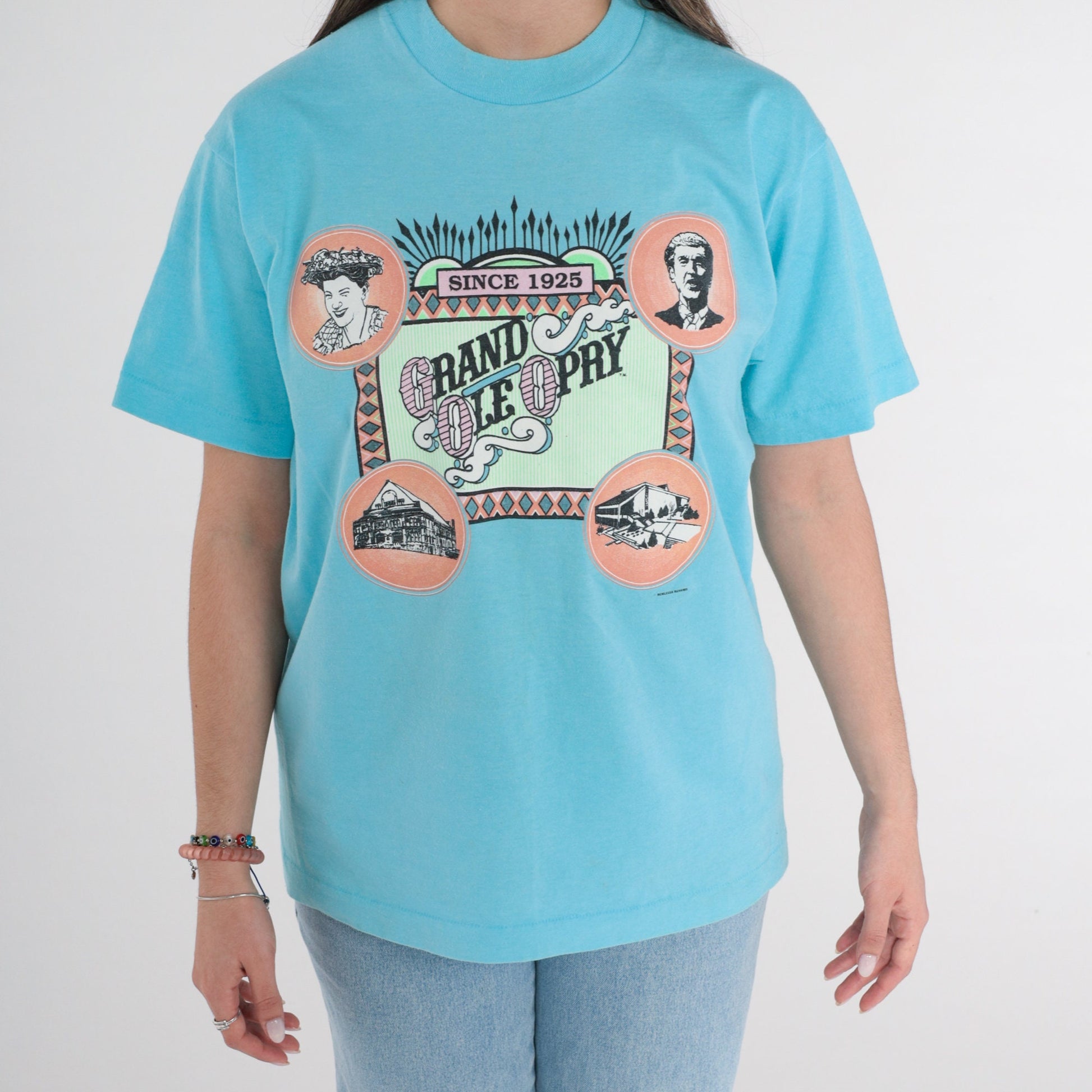 90s Grand Ole Opry Nashville Concert Graphic Tee Blue Single Stitch Medium