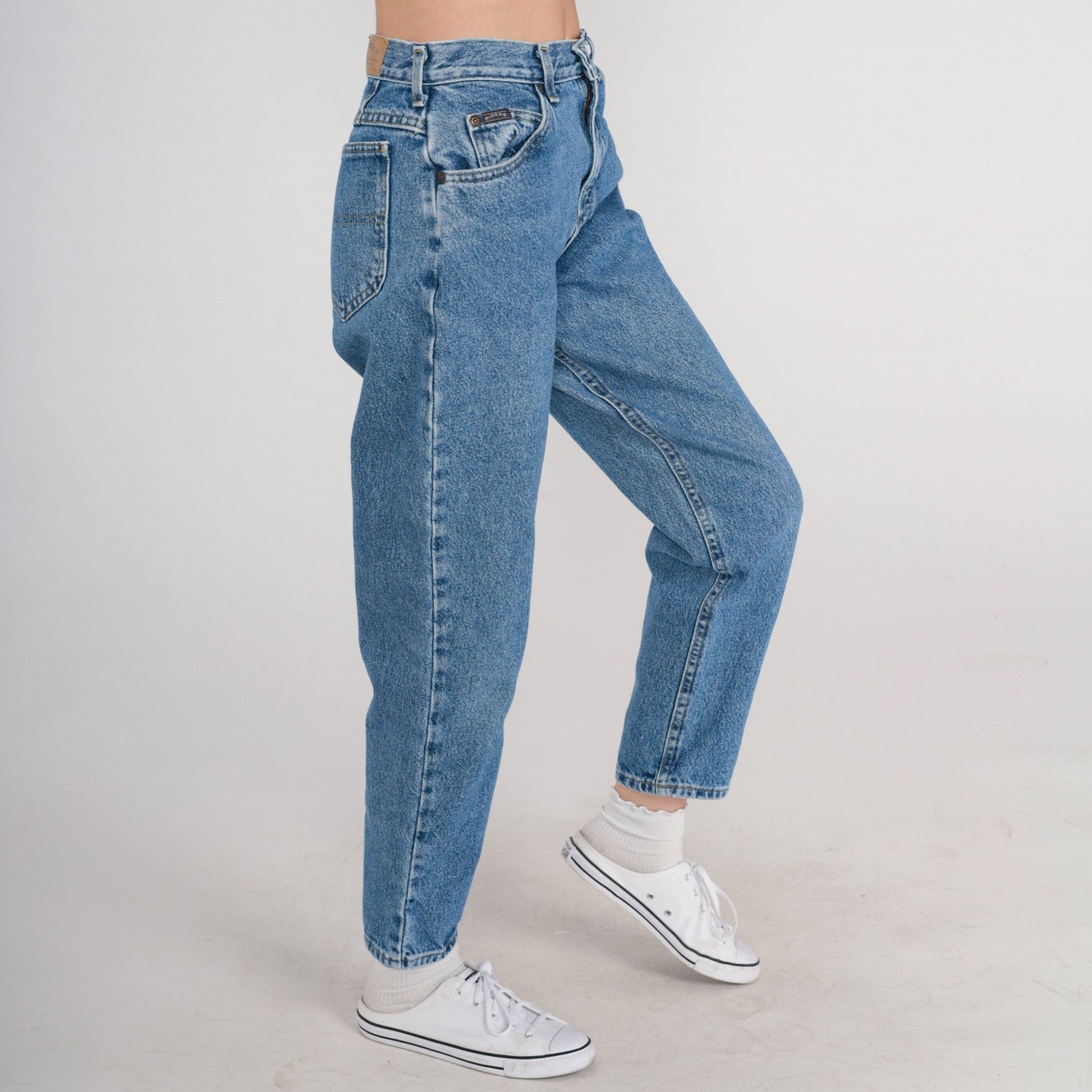 Lee Riders 90s High Waist Tapered Jeans Blue Denim Small