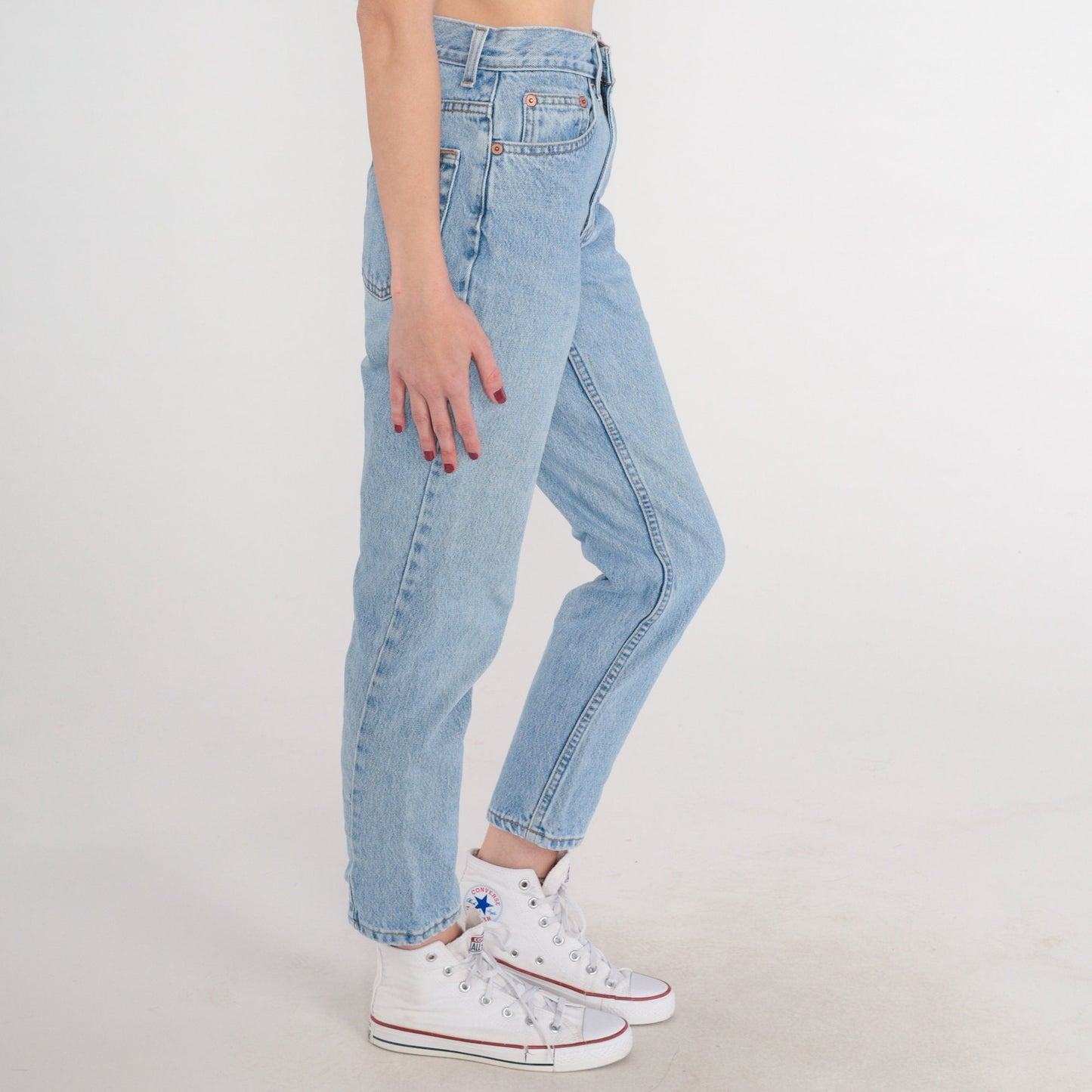 90s Gap Tapered Mom Jeans Light Wash Blue Denim Mid Rise Extra Small