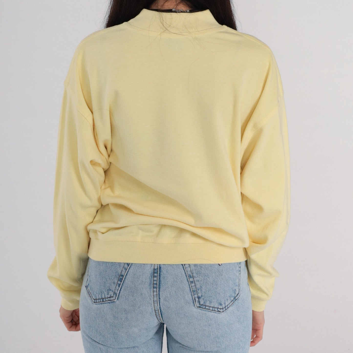 90s Izod Club Coat of Arms Embroidered Long Sleeve Shirt Light Yellow Extra Large