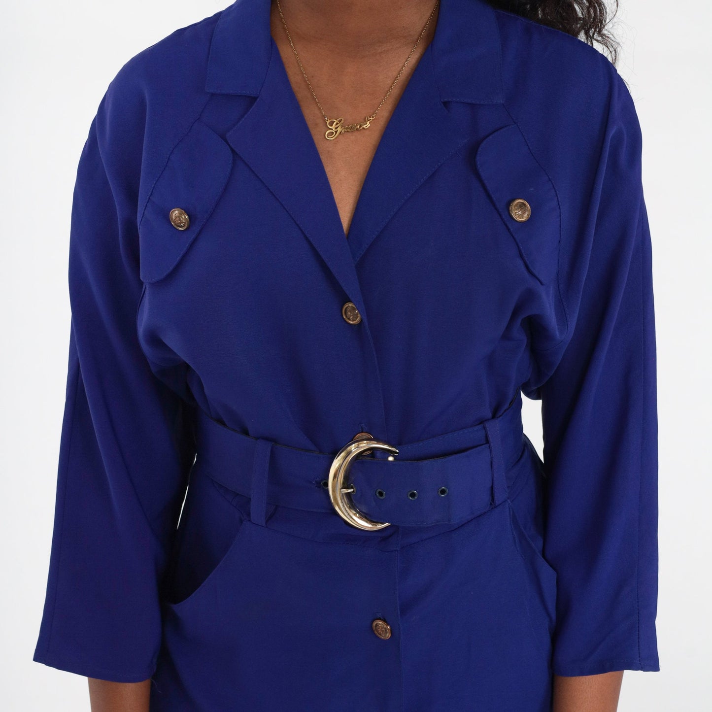 90s Purple Mini Dress Button-Up Sheath Dolman Sleeve Belted Medium