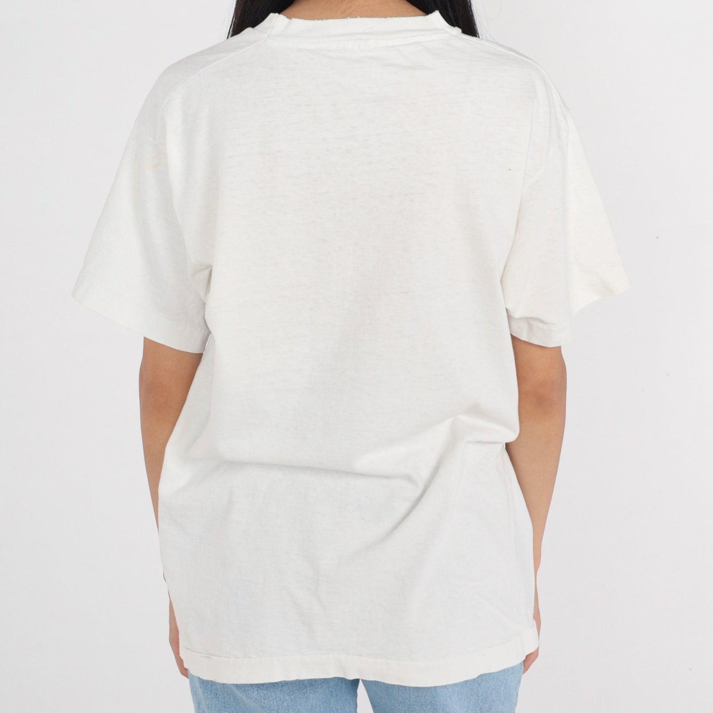 90s Hawaii Hibiscus Flower Graphic T-Shirt White Single Stitch Large