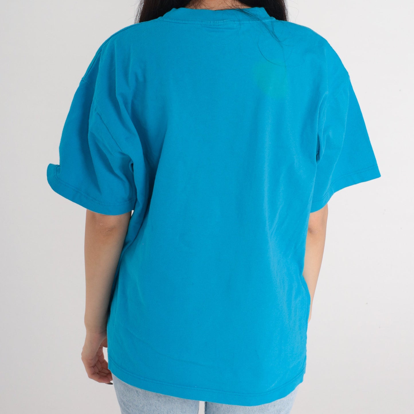 90s Tasmazia Australia Graphic T-Shirt Village Lower Crackpot Blue Large L