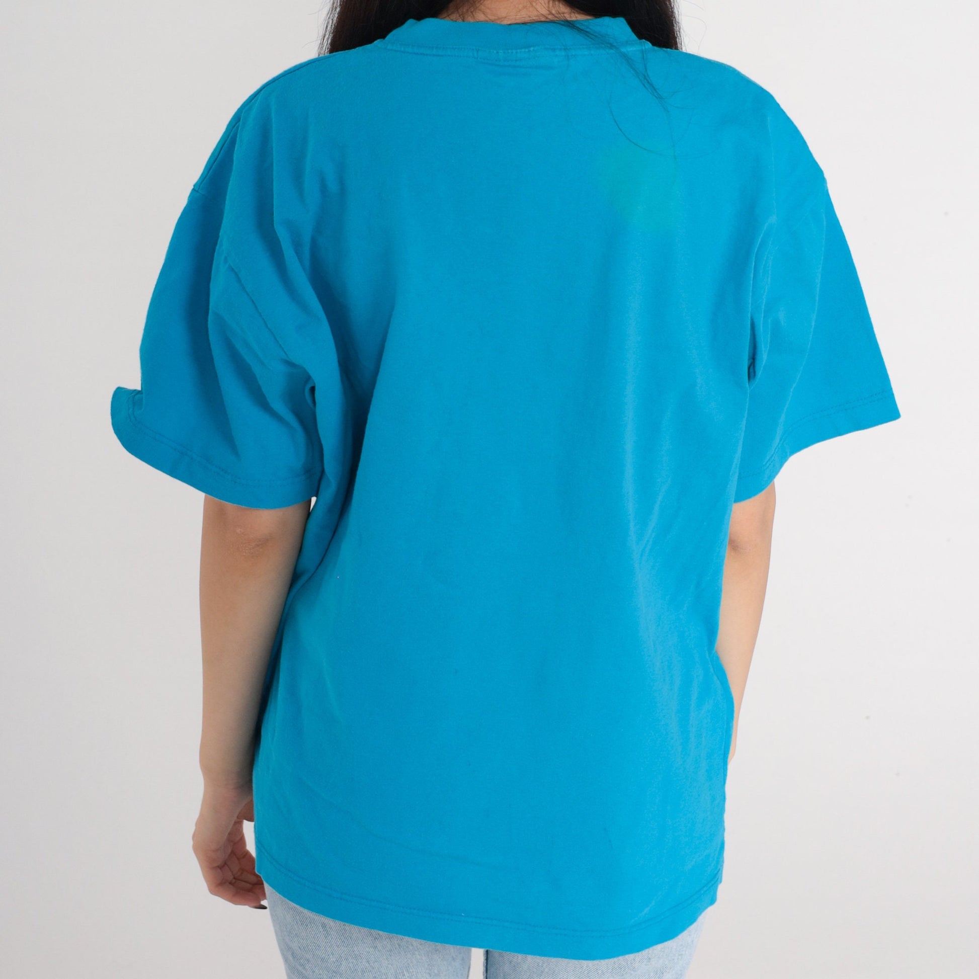 90s Tasmazia Australia Graphic T-Shirt Village Lower Crackpot Blue Large L